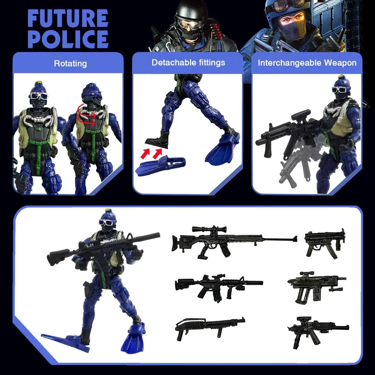 MQSTARSRISE Army Men Action Figures – 6-Piece Soldier Toy Set for Boys 4-7