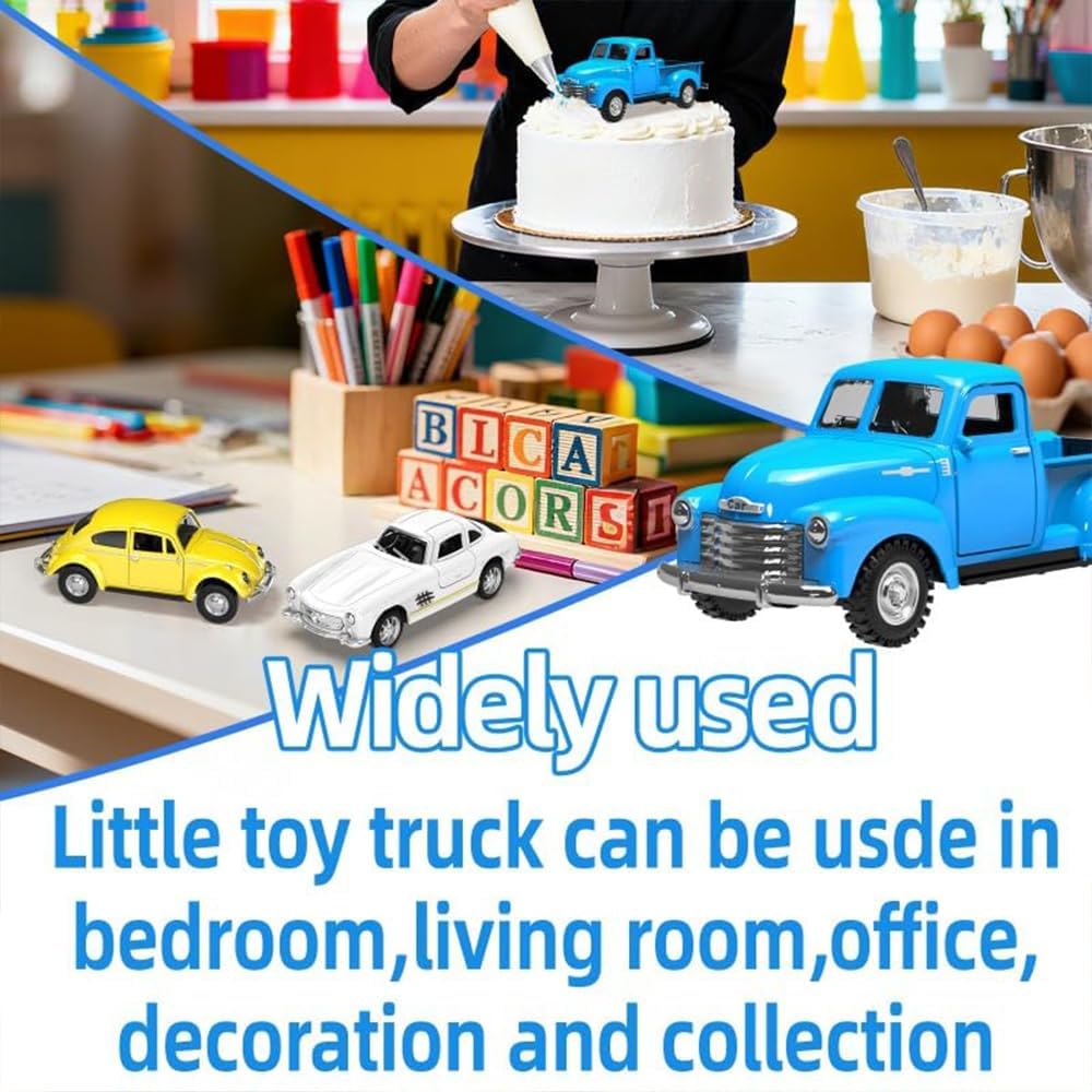 Mquduo Little Blue Truck Toys – 1:32 Alloy Diecast Pull-Back Cars for Kids 2–8