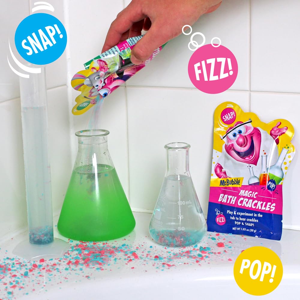 Mr. Bubble Magic Bath Crackles – Colorful Fizz & Pops, 12-Pack