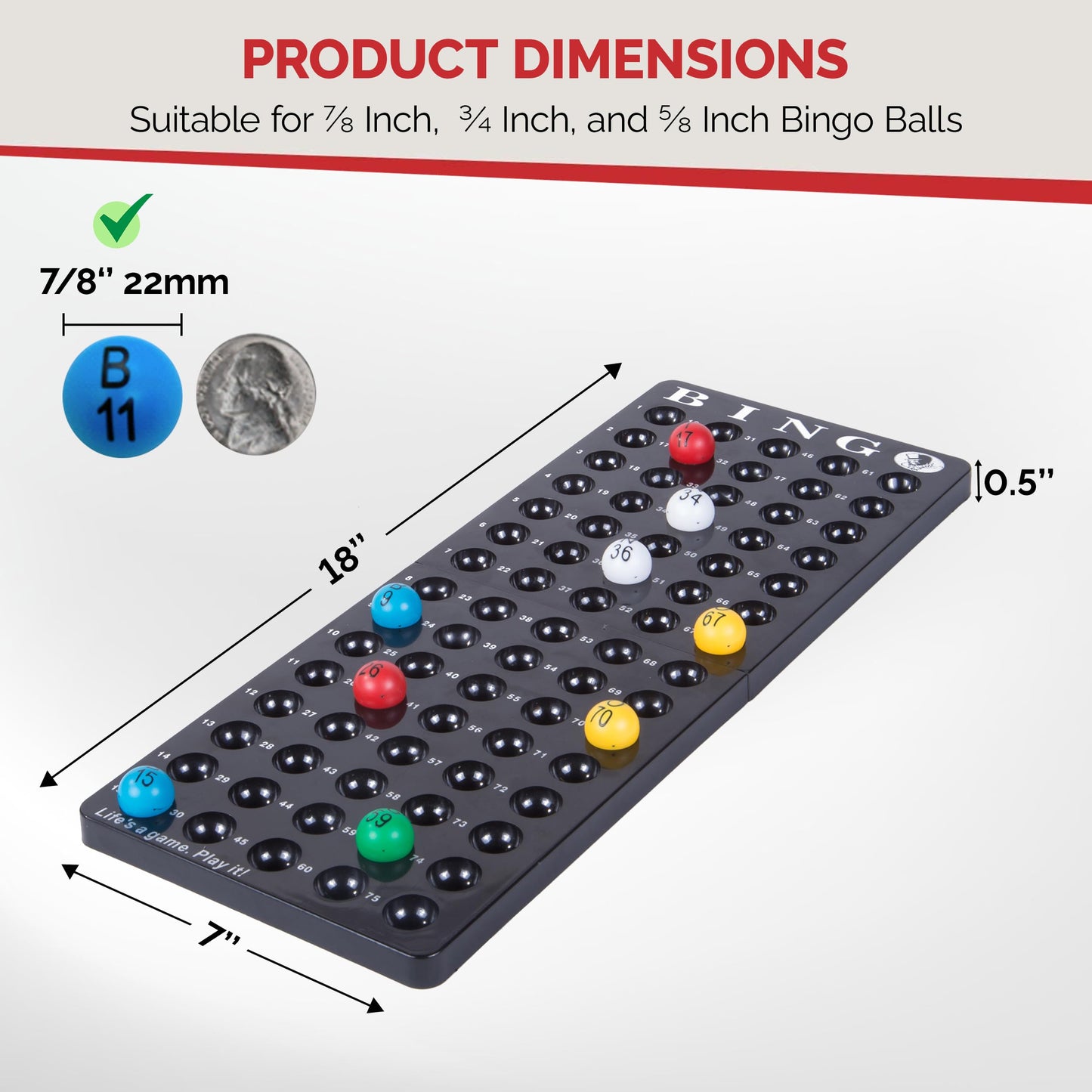 MR CHIPS Bingo Master Board and 7/8-inch Bingo Balls | Large, Fade-Resistant Numbers & Letters
