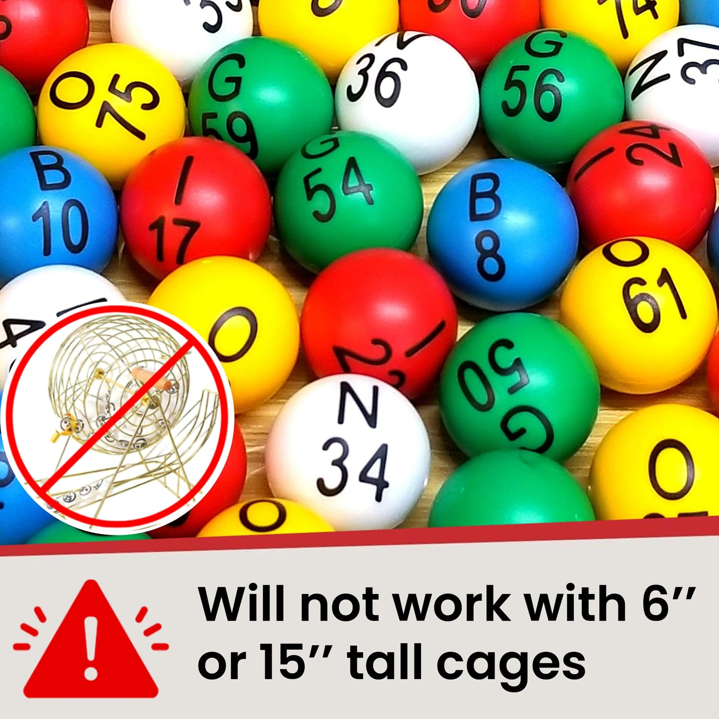 MR CHIPS Easy Read Bingo Balls – 7/8 Inch Diameter, Fade & Scratch Resistant, Color-Coded