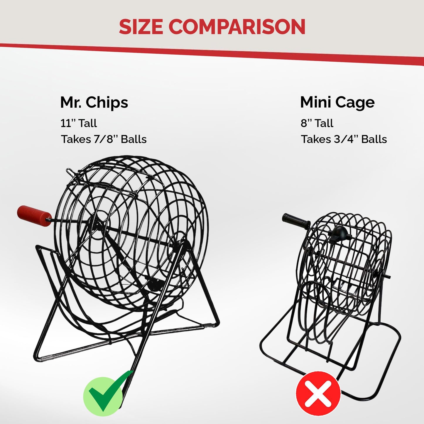 MR CHIPS Easy Read Bingo Balls – 7/8 Inch Diameter, Fade & Scratch Resistant, Color-Coded