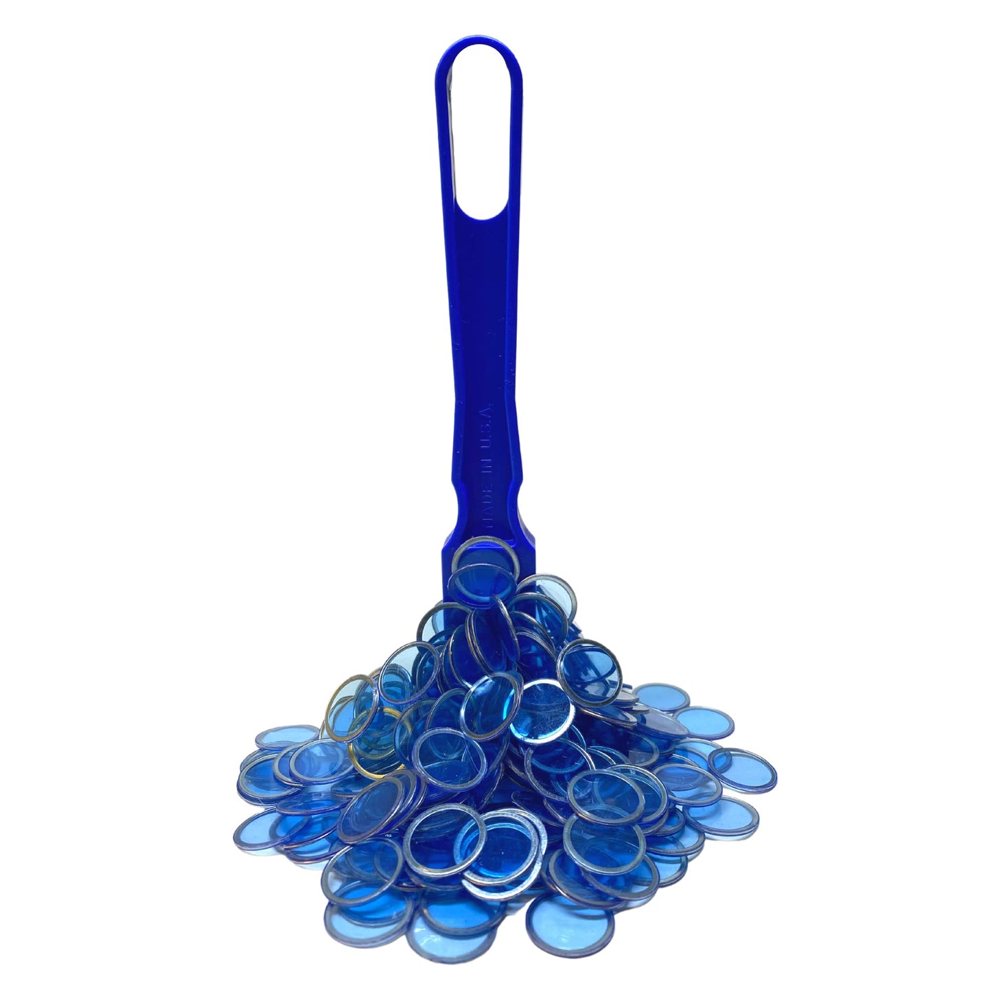 MR CHIPS Made in USA Bingo Magnetic Wand & 3/4-Inch Blue Chips (100 Pieces) – Support American Jobs