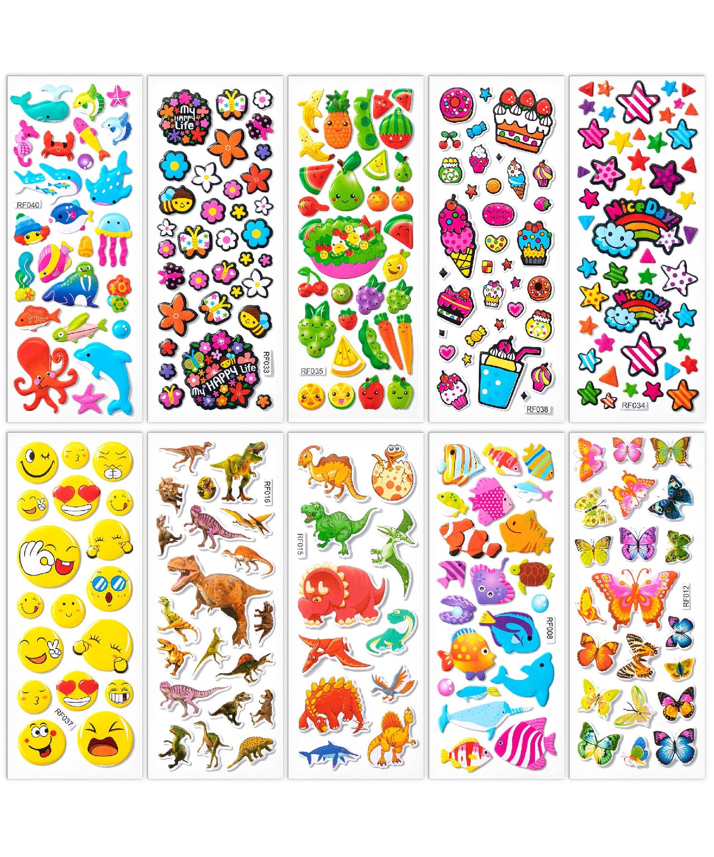 Mr. Pen 3D Puffy Stickers for Toddlers & Kids — 40 Sheets, 794 Pcs, Assorted Themes