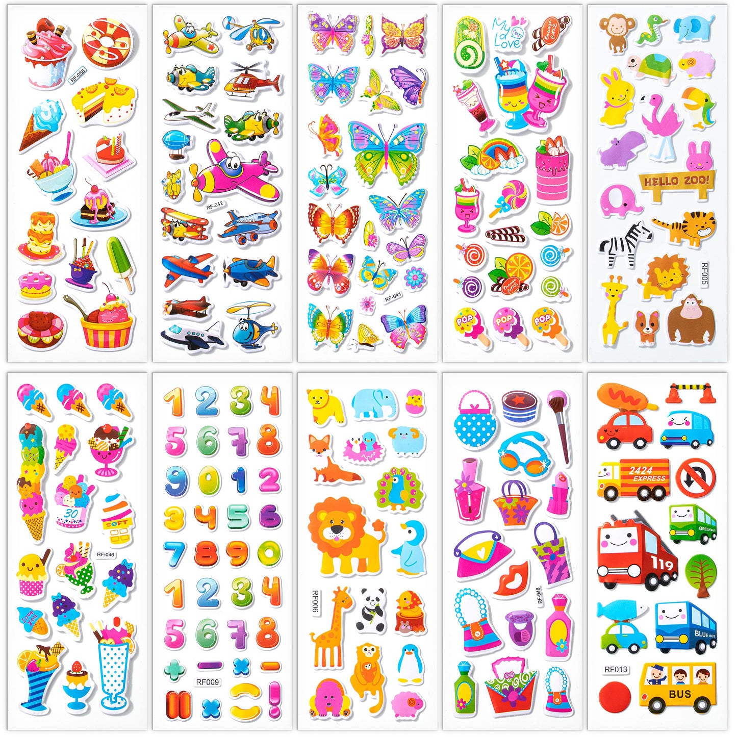 Mr. Pen 3D Puffy Stickers for Toddlers & Kids — 40 Sheets, 794 Pcs, Assorted Themes