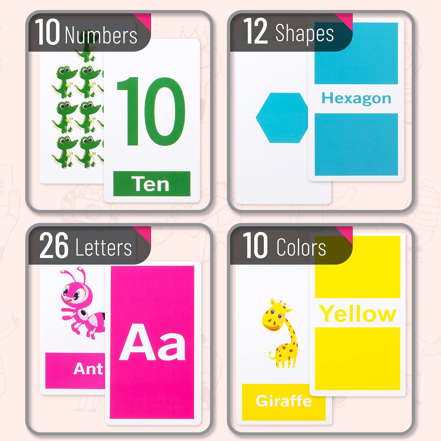 Mr. Pen Alphabet Flash Cards for Toddlers – 58 Double-Sided ABC & Number Cards