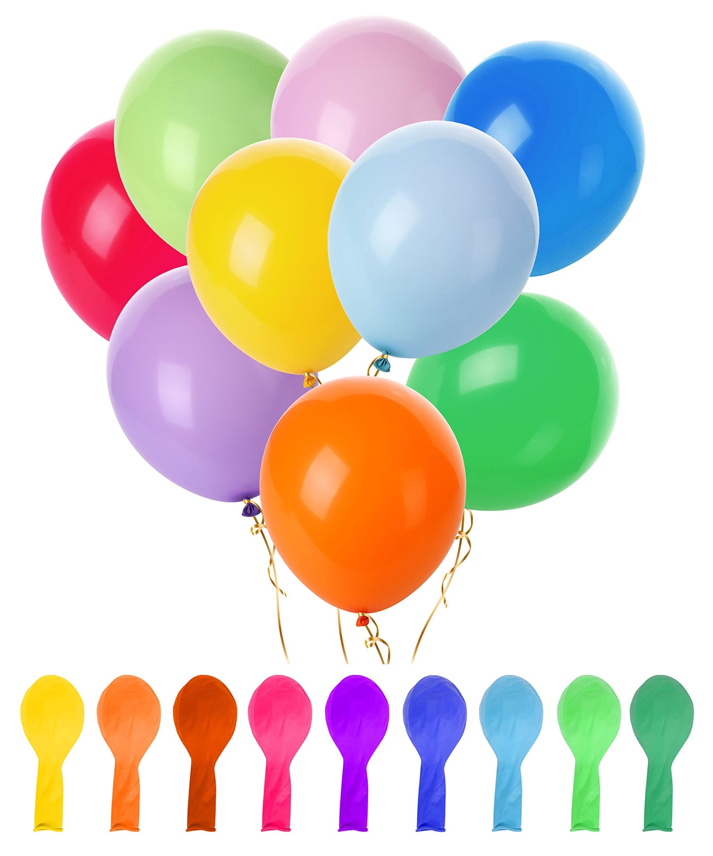 Mr. Pen Balloons – 12in, 54 Pack, Vibrant Rainbow Colors for Parties