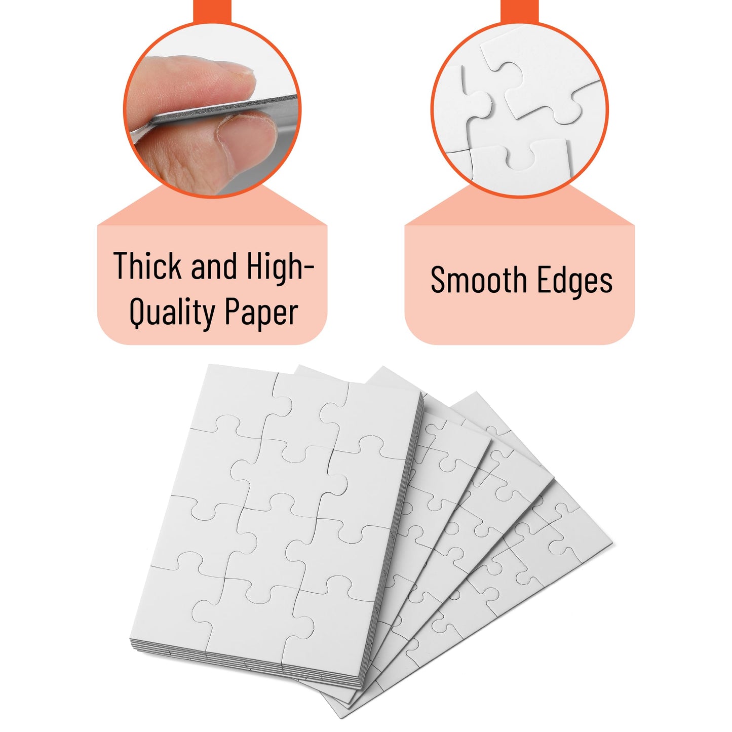 Mr. Pen Blank Puzzle Set – 10 Puzzles (12/28/48 pcs), 8.2 x 5.6 in, White, Modern Style