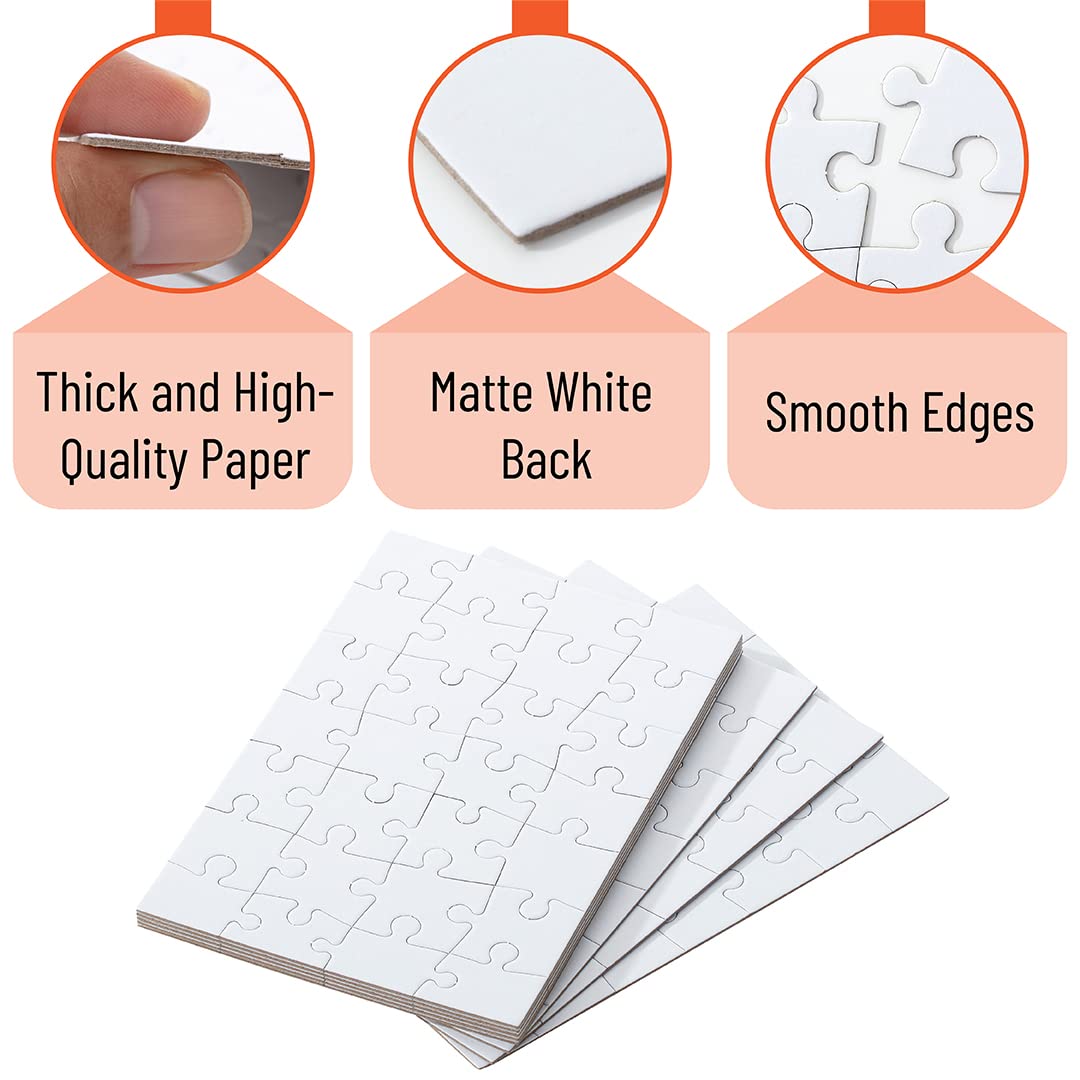 Mr. Pen Blank Puzzle 8 Pack – 28-Piece Each, 8.1 x 5.5 Inches, White