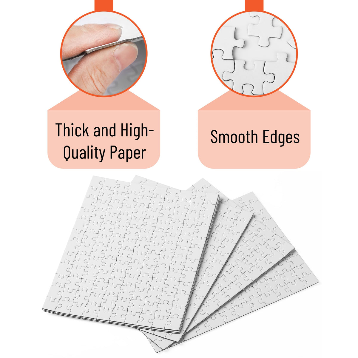 Mr. Pen Blank Puzzle Bulk — 10 Packs of 120-Piece Puzzles, 12.25 x 8.7 in, White