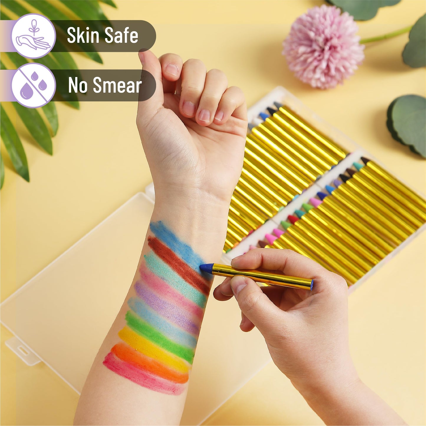 Mr. Pen Kids Face Paint Sticks – 36 Colors, Washable Face Paint Crayons