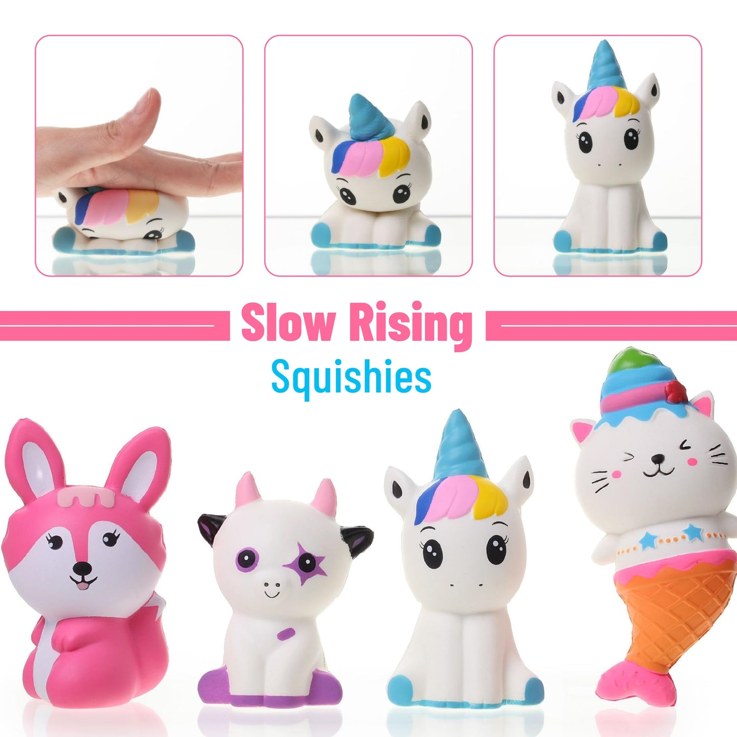 Mr. Pen Jumbo Squishies 4-Pack – Slow Rising Animal Squeeze Toys