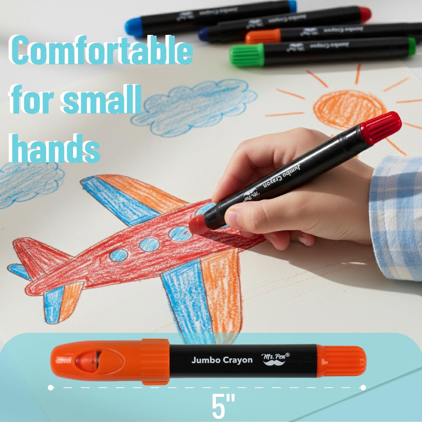 Mr. Pen Jumbo Twistable Crayons – 12 Pack, Non-Toxic & Washable Multicolor