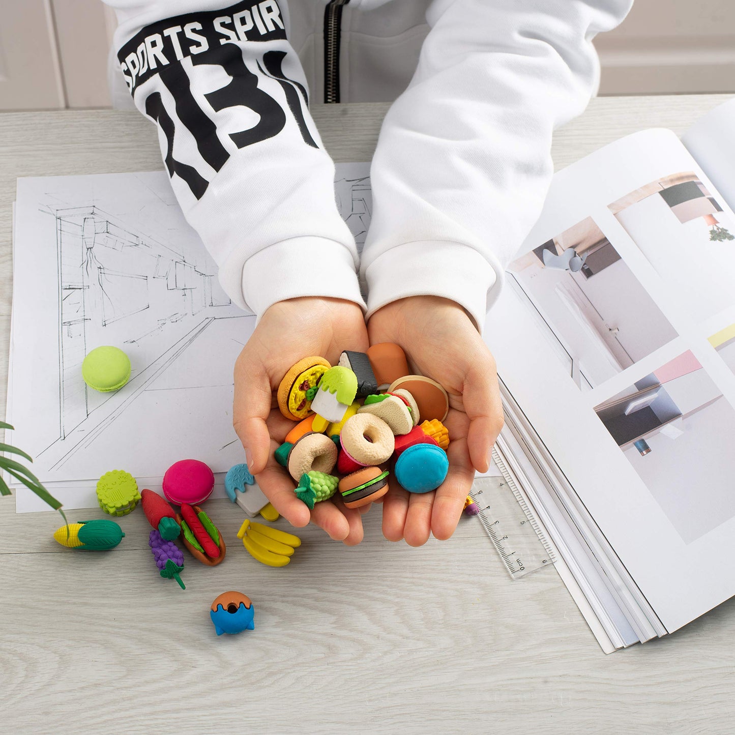 Mr. Pen Mini Food Erasers for Kids | 30-Pack 3D Erasers – Non-Toxic & No Smudge