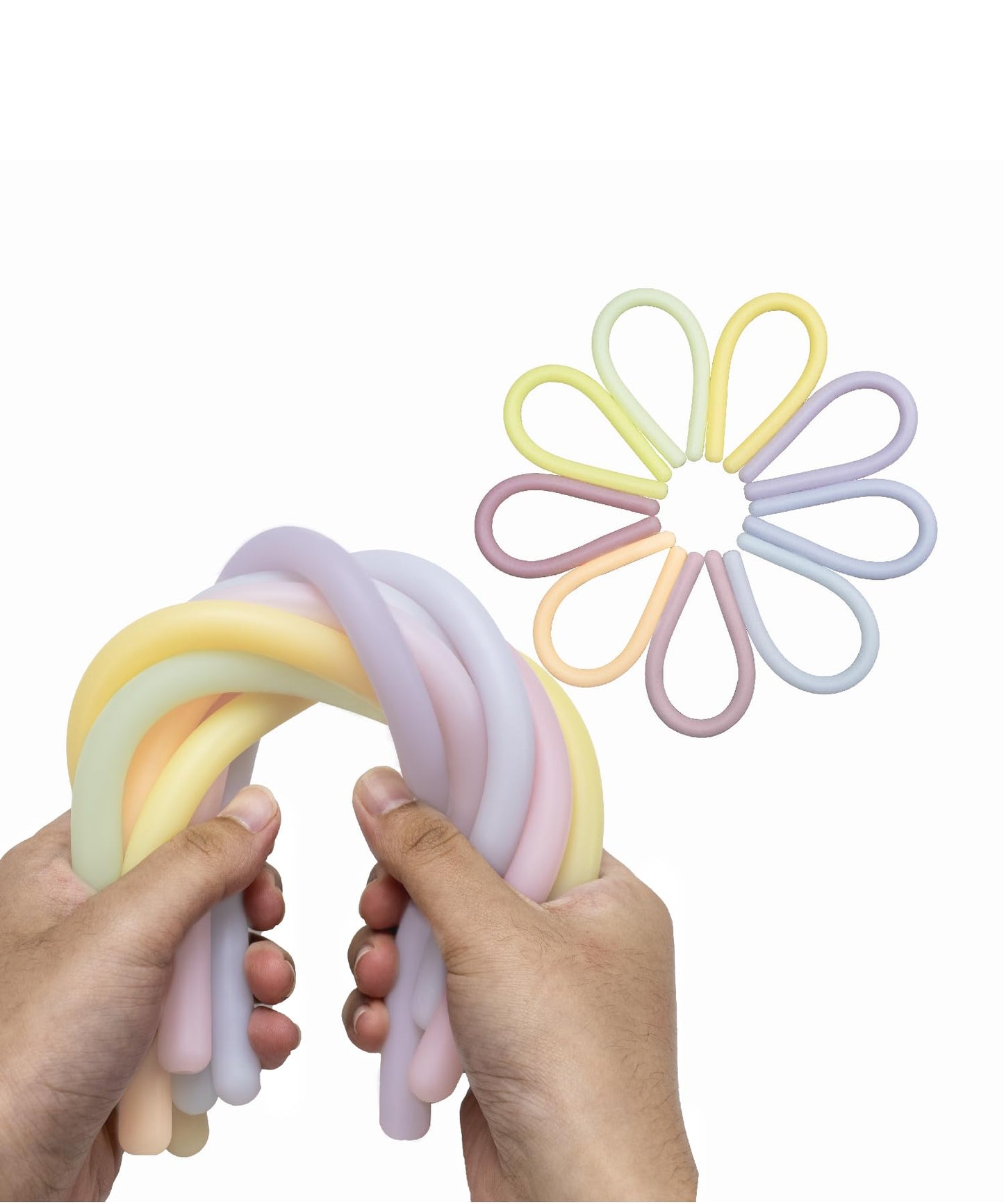 Mr. Pen Monkey Noodle Fidget Toy — 9 Pack, Pastel Colors, 5-Ft Elasticity