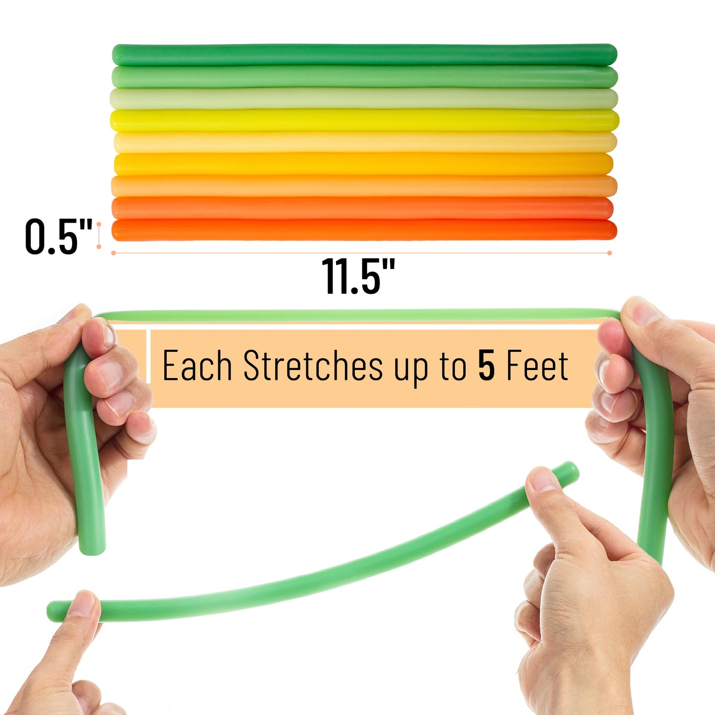 Mr. Pen Monkey Noodle Fidget Toy – 9 Pack, Colorful & Durable Silicone (Stretches Up to 5 ft)