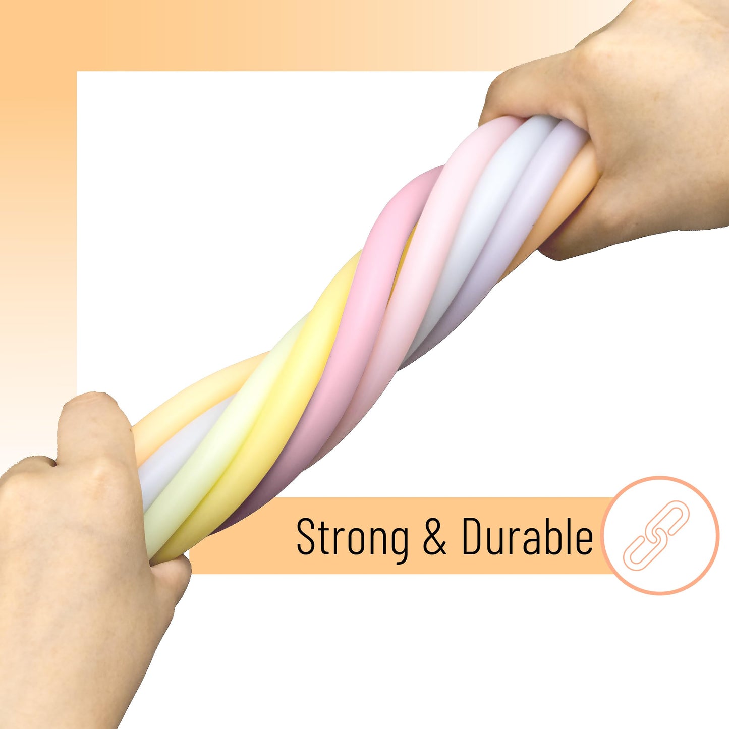 Mr. Pen Monkey Noodle Fidget Toy — 9 Pack, Pastel Colors, 5-Ft Elasticity