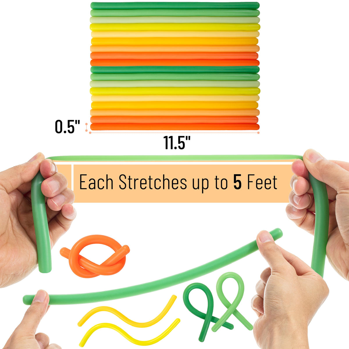 Mr. Pen Monkey Noodle Fidget Toy – 18 Pack, Colorful, High Elasticity, Non-Toxic