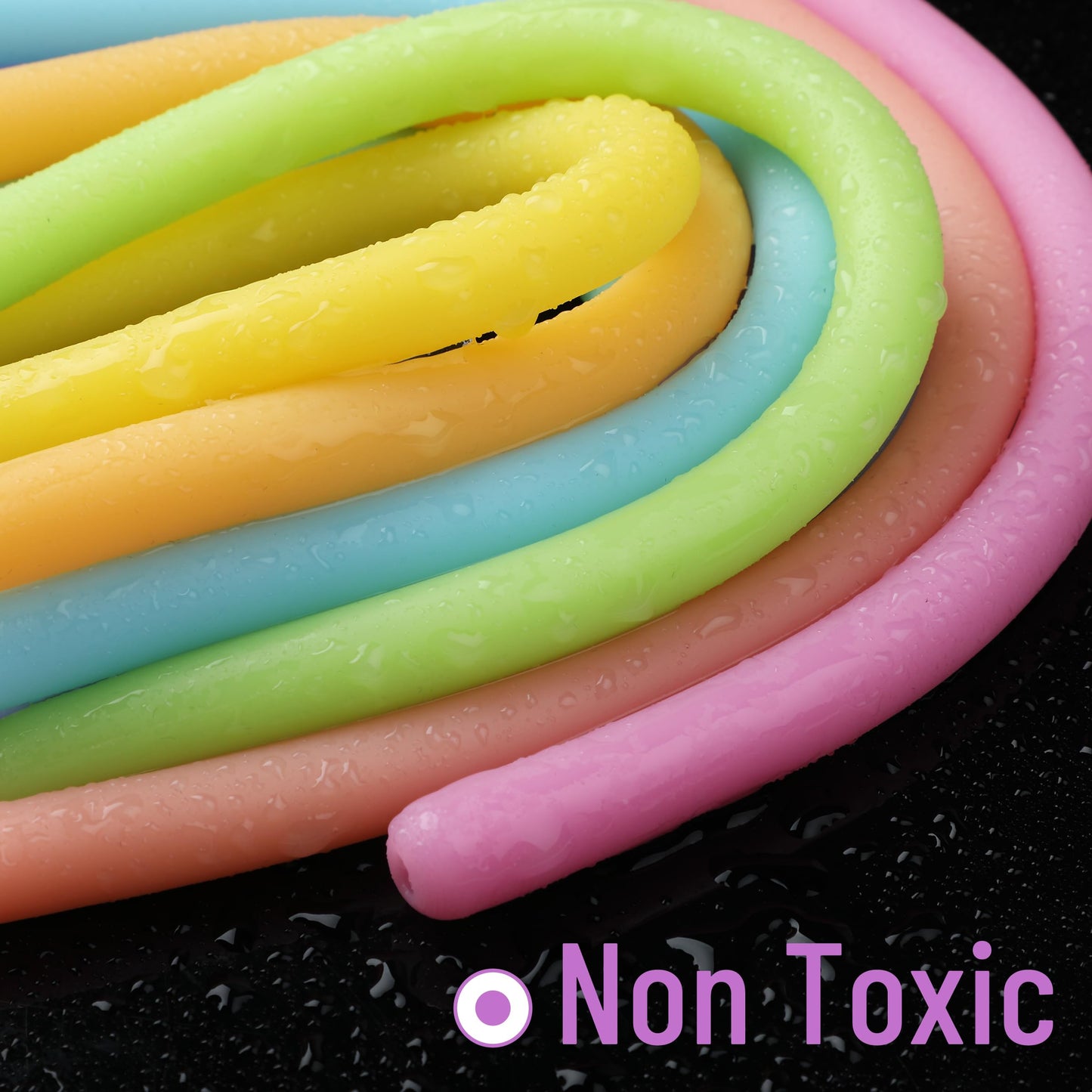 Mr. Pen Monkey Noodles Fidget Toy – 9 Pack, Marshmallow Playground Colors, Non-Toxic Silicone