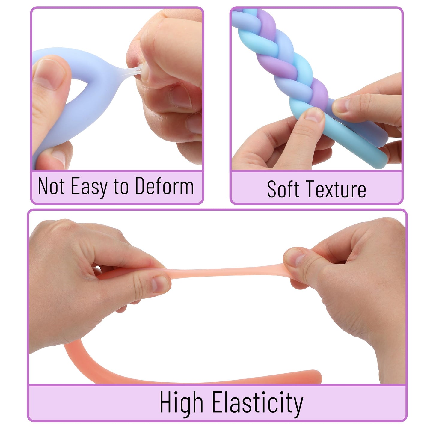Mr. Pen Monkey Noodles Fidget Toy – 9 Pack, Marshmallow Playground Colors, Non-Toxic Silicone