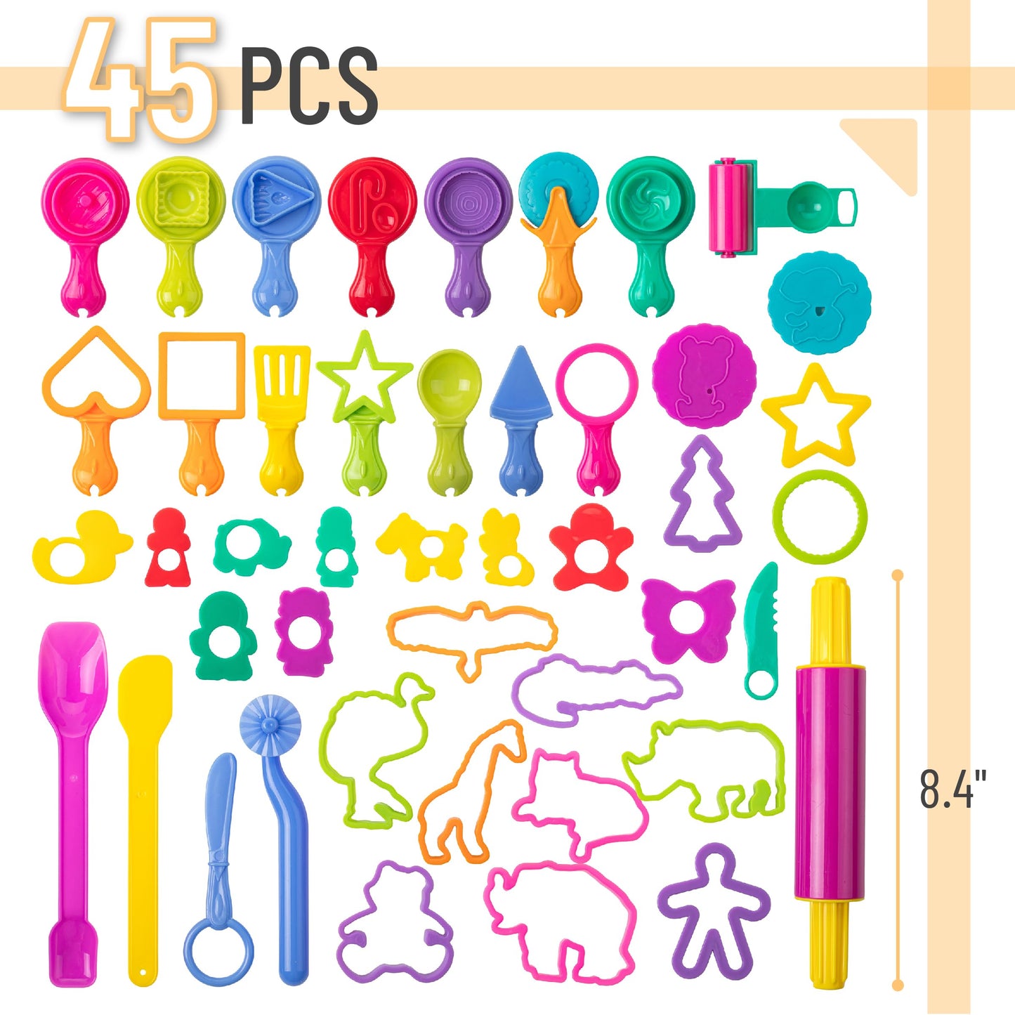 Mr. Pen Play Dough Tools Kit — 45-Piece Set for Kids, Non-Toxic & Washable