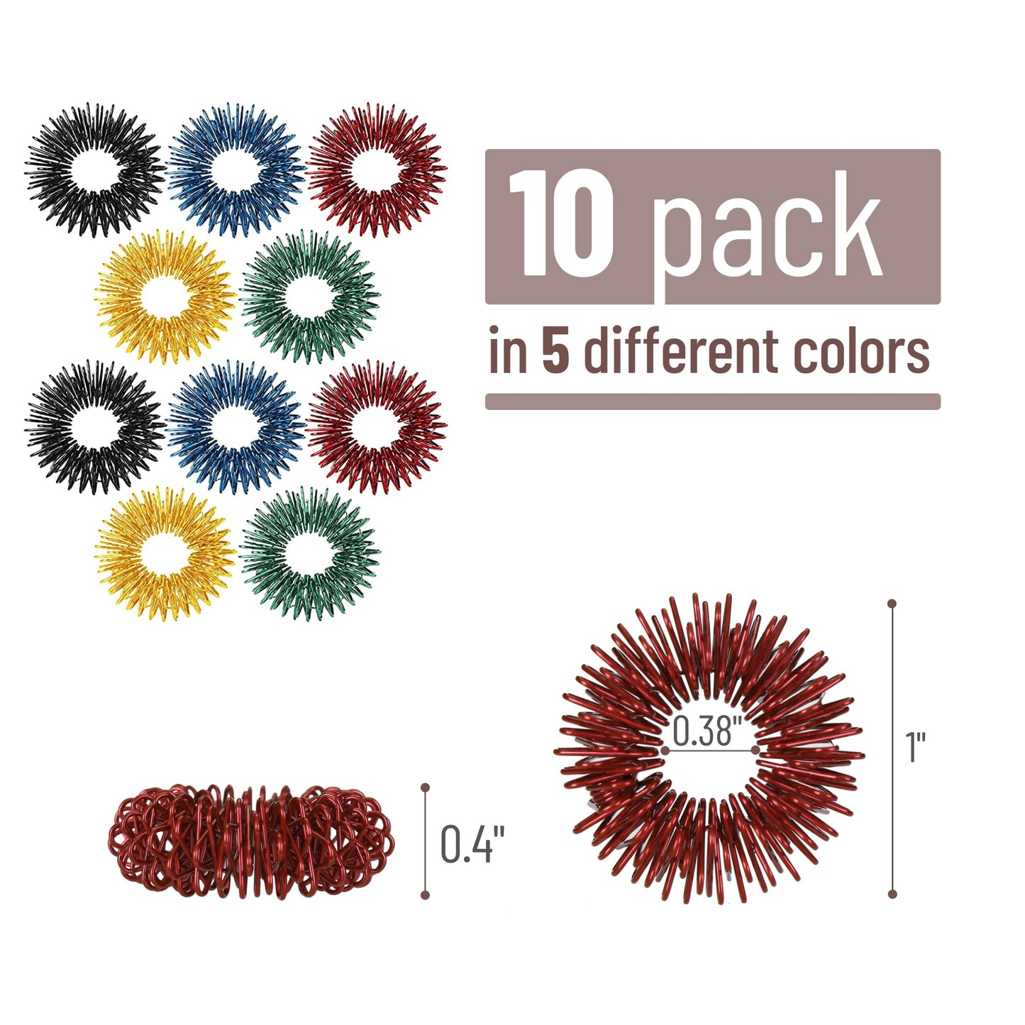 Mr. Pen Spiky Sensory Rings – 10 Pack Fidget Rings for Stress Relief & Focus