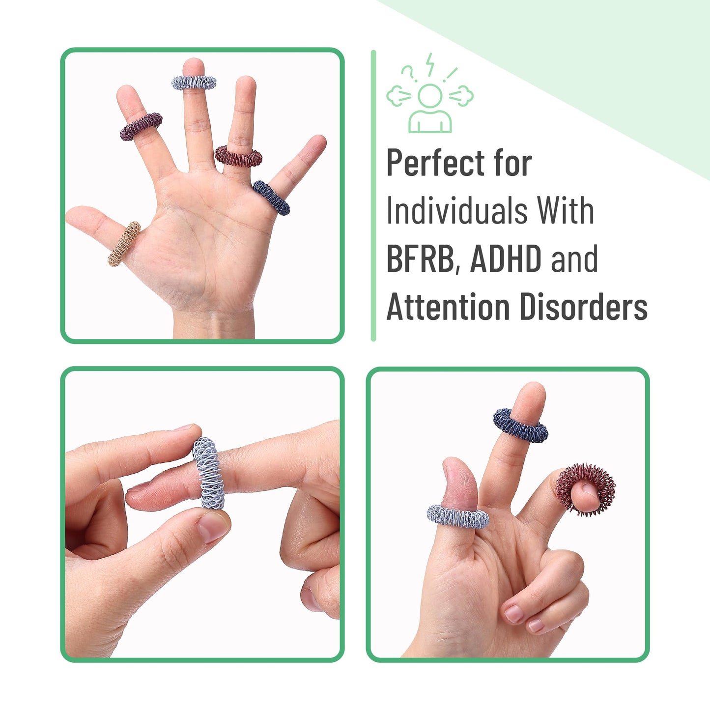 Mr. Pen Spiky Sensory Rings | 10-Pack Colorful Fidget Rings for Focus & Anxiety