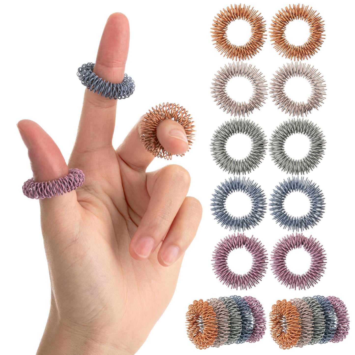Mr. Pen Spiky Sensory Rings – 10 Pack | Colorful Fidget Toys for Focus and Anxiety