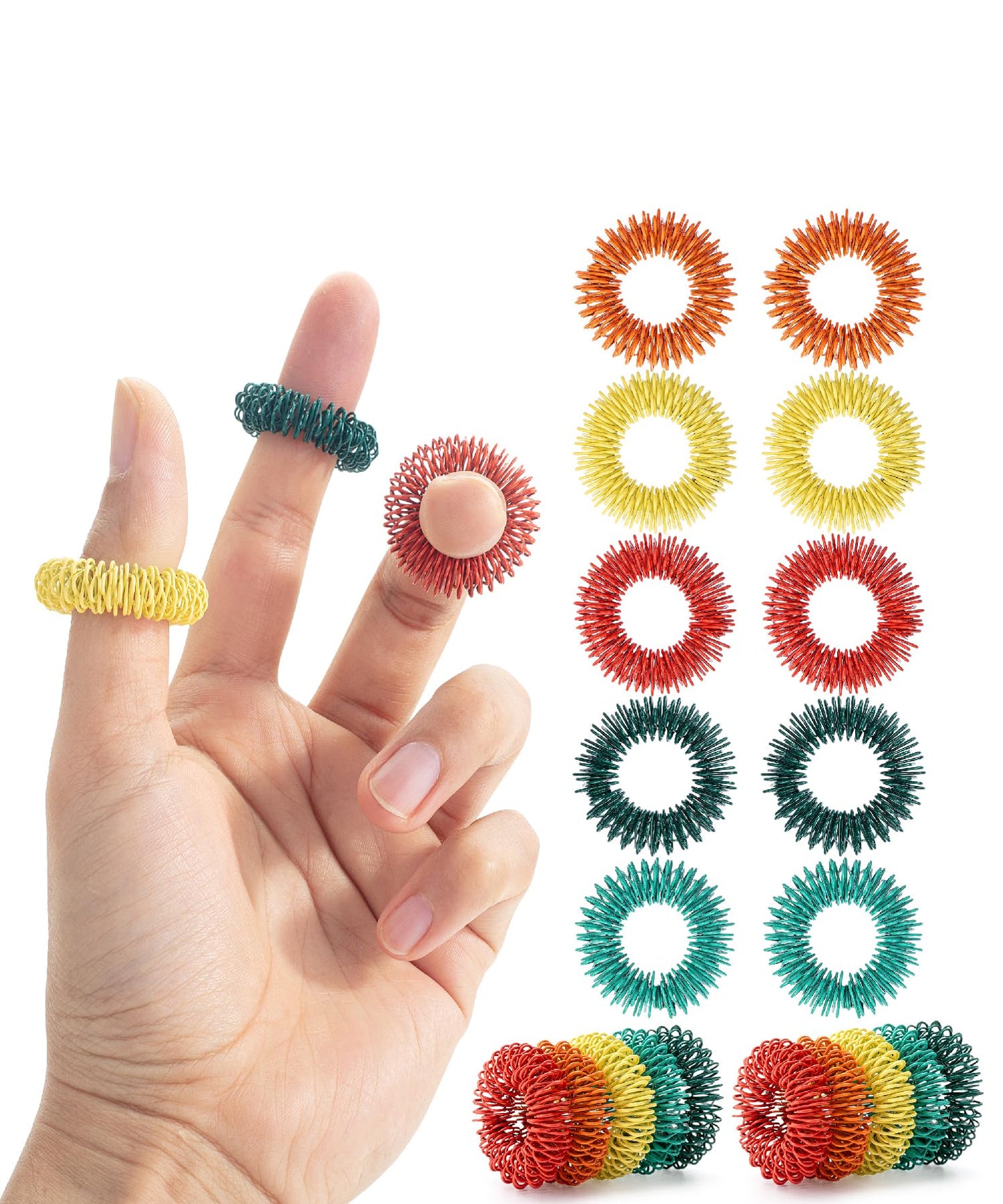 Mr. Pen Spiky Sensory Rings – 10 Pack Fidget Rings for Focus, Anxiety & Stress Relief