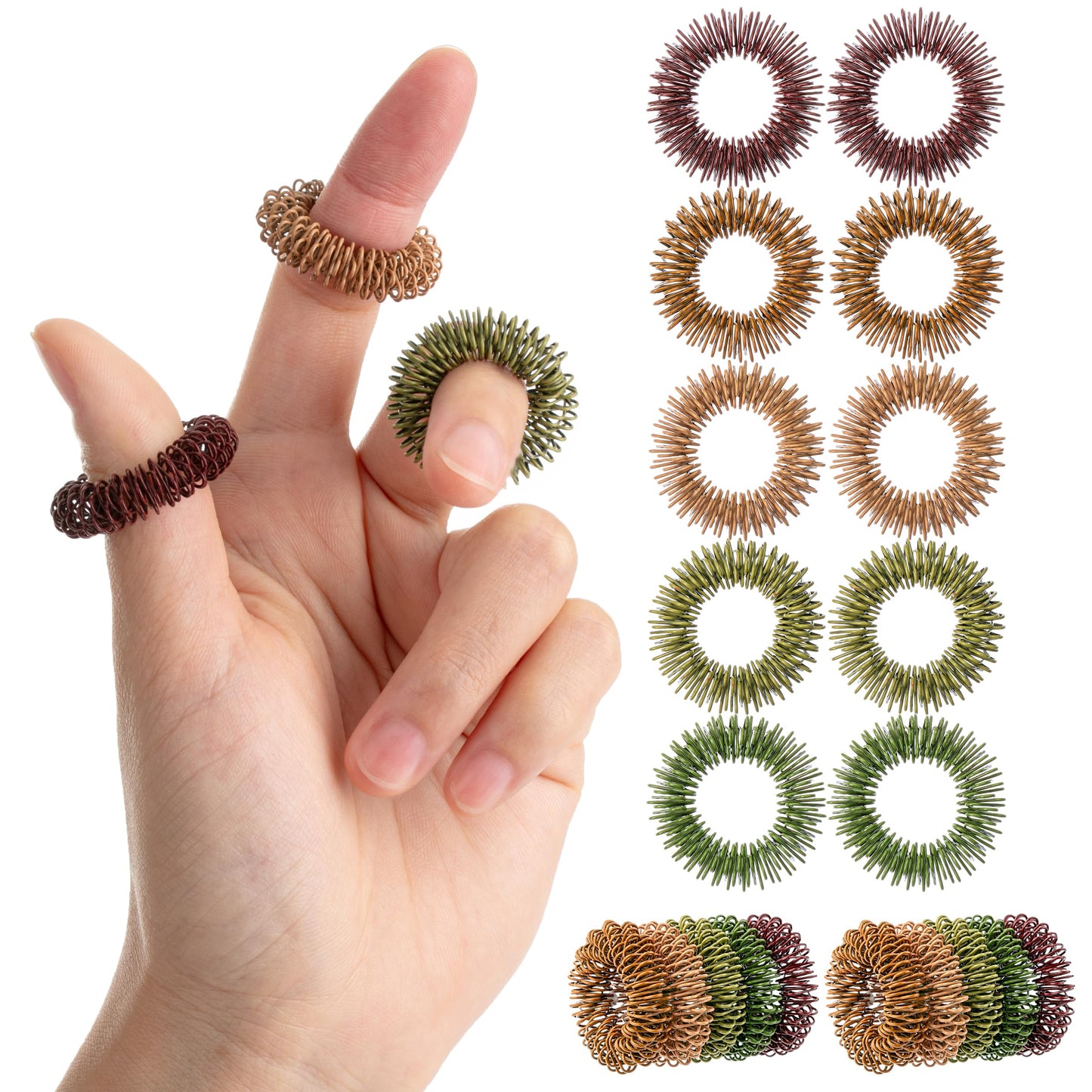 Mr. Pen Spiky Sensory Rings | 10-Pack Colorful Fidget Rings for Focus & Anxiety