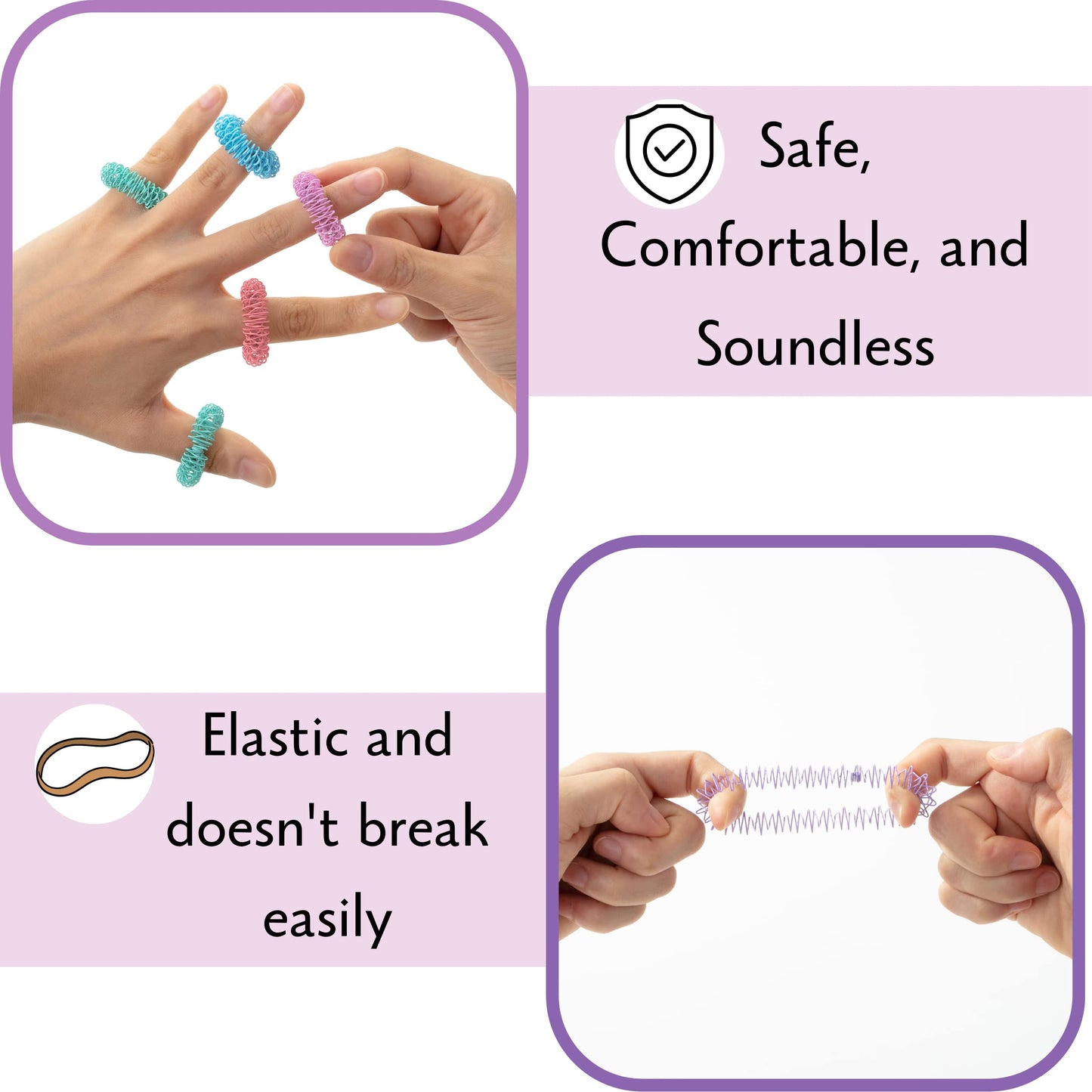 Mr. Pen Spiky Sensory Rings – 10 Pack, Pastel Colors | Fidget Rings for Focus