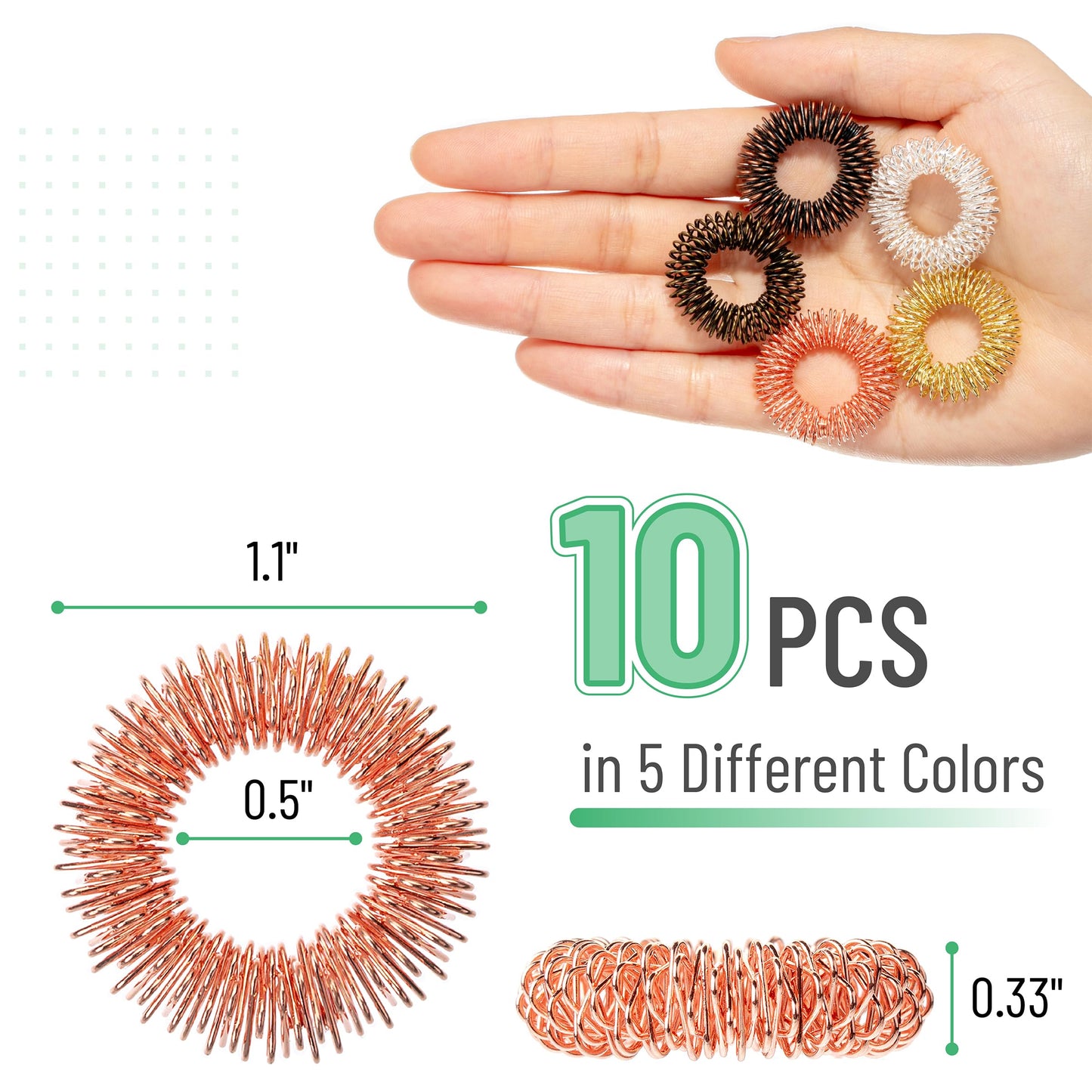 Mr. Pen Spiky Sensory Rings – 10 Pack Colorful Fidget Rings for Focus and Calm