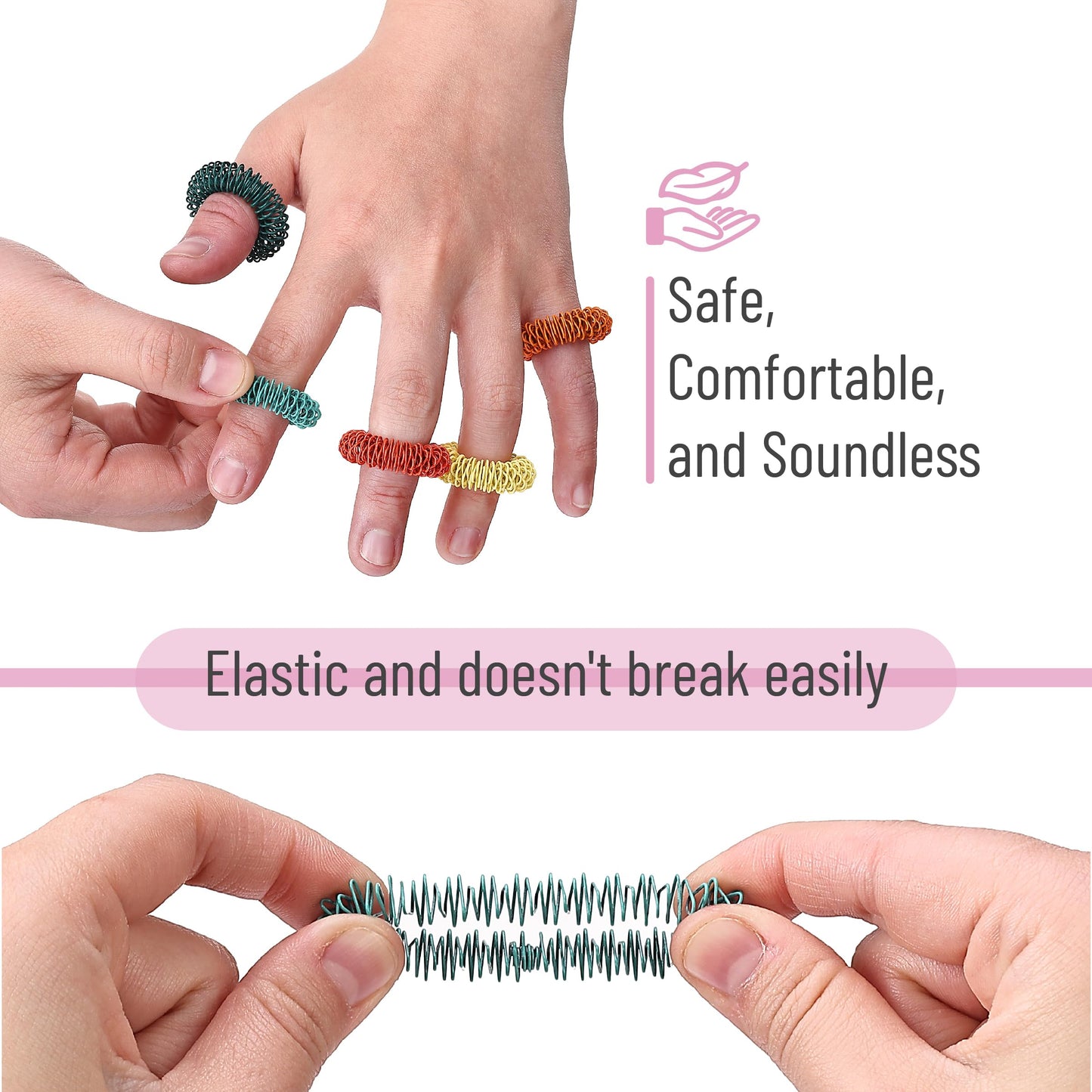 Mr. Pen Spiky Sensory Rings – 10 Pack Fidget Rings for Focus, Anxiety & Stress Relief