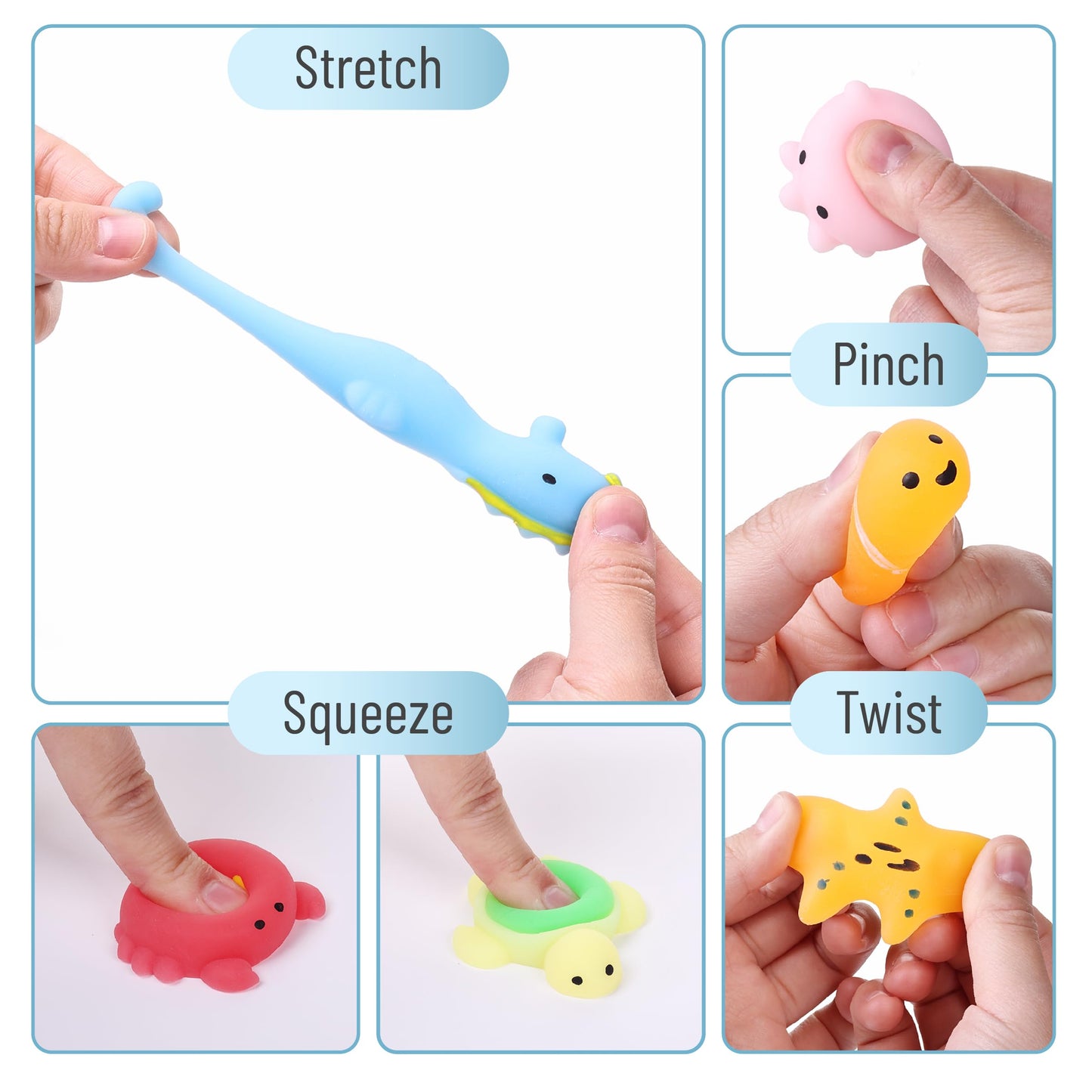 Mr. Pen Squishy Toys Set — 12 Pcs Sea Creature Fidget Toys for Kids | Mini Squishies & Party Favors