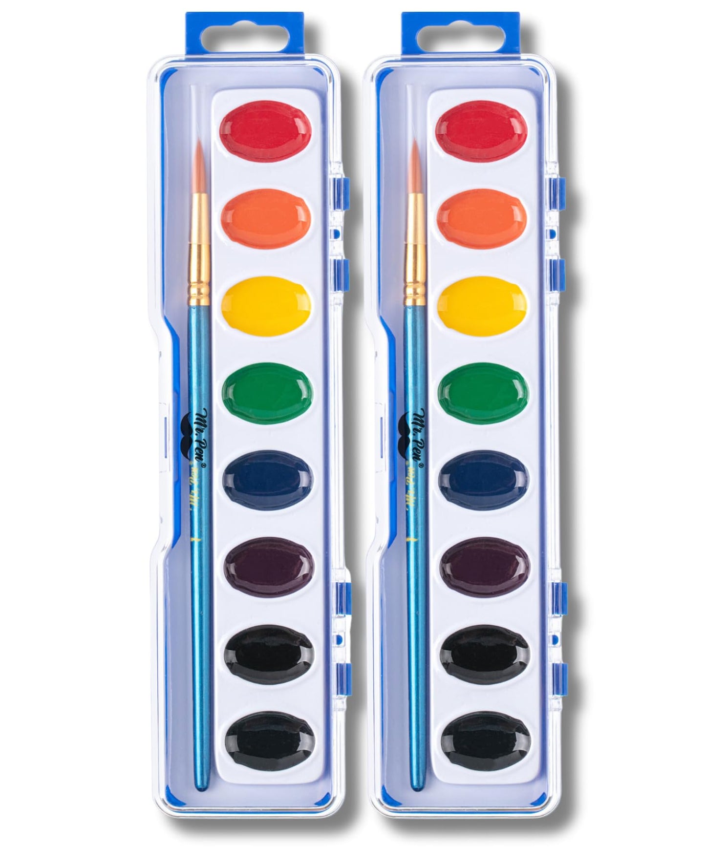 Mr. Pen Washable Watercolors 2-Pack — 8 Colors with Brush (Watercolor Paint Set)
