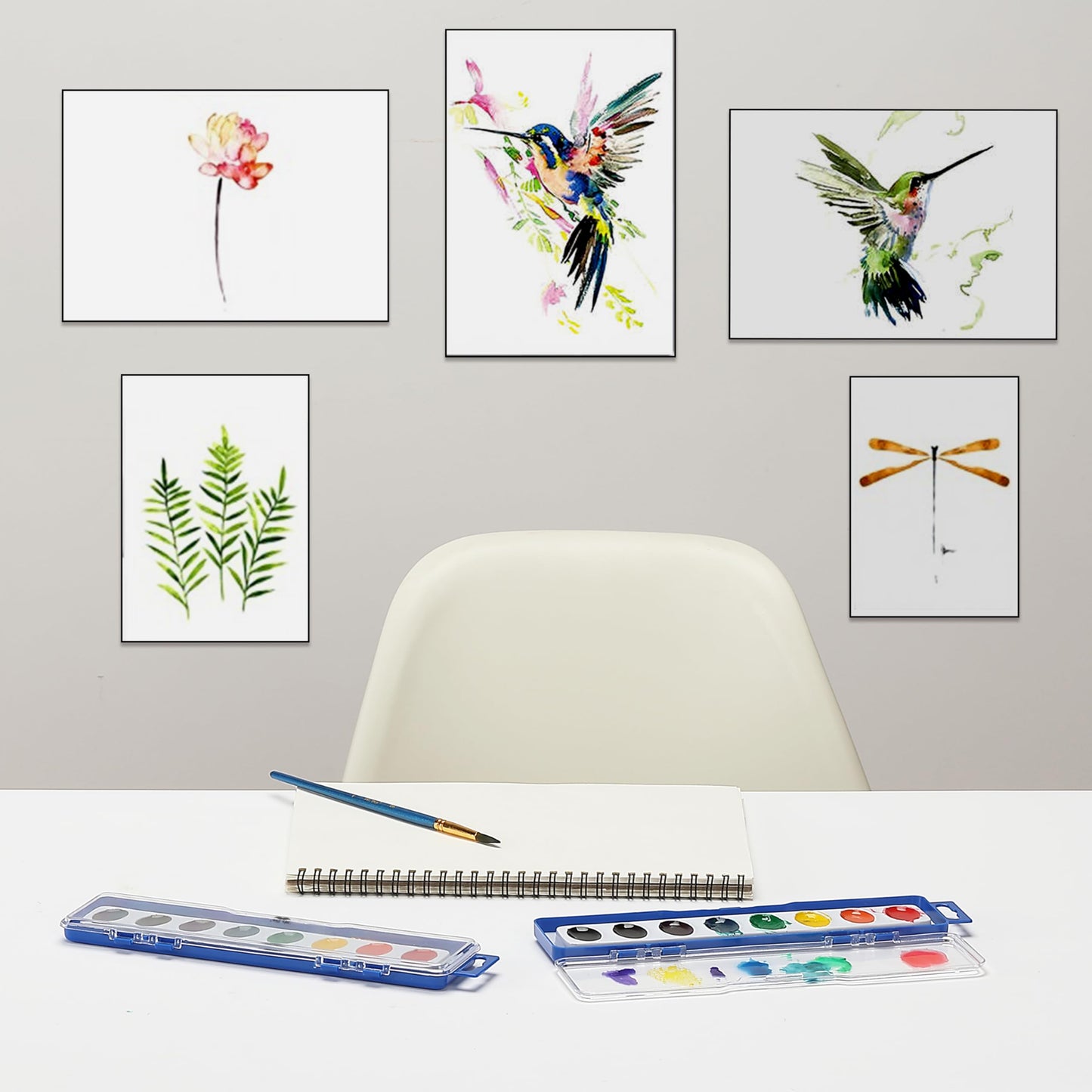 Mr. Pen Washable Watercolors 2-Pack — 8 Colors with Brush (Watercolor Paint Set)