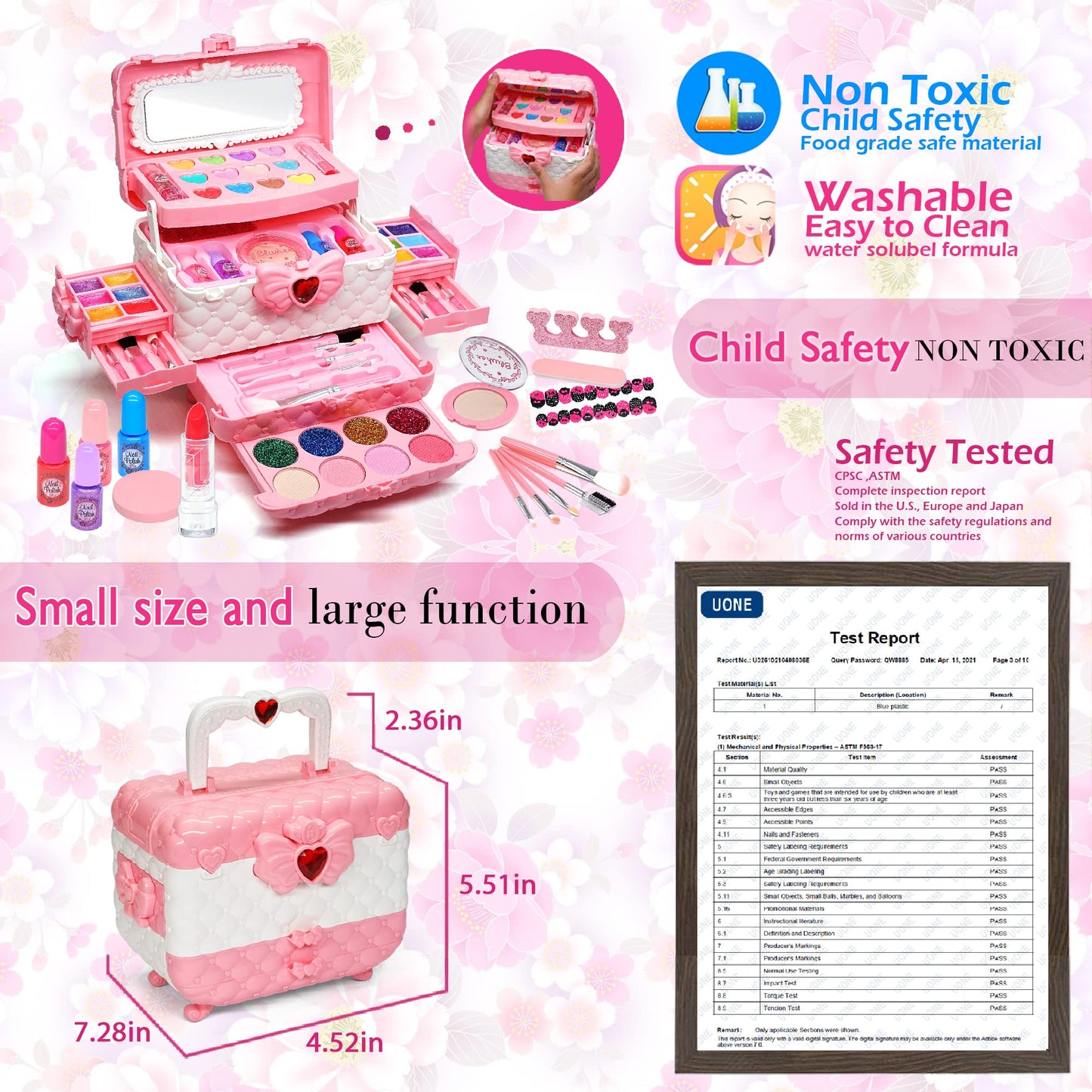 Mrabbitoo Kids Makeup Sets for Girls 3-12 | Safe, Washable Play Makeup Kit for Little Princesses