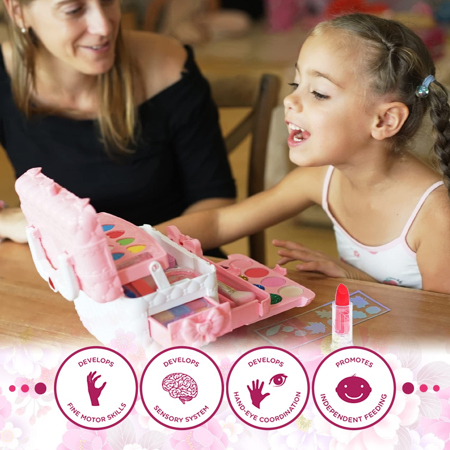 Mrabbitoo Kids Makeup Sets for Girls 3-12 | Safe, Washable Play Makeup Kit for Little Princesses