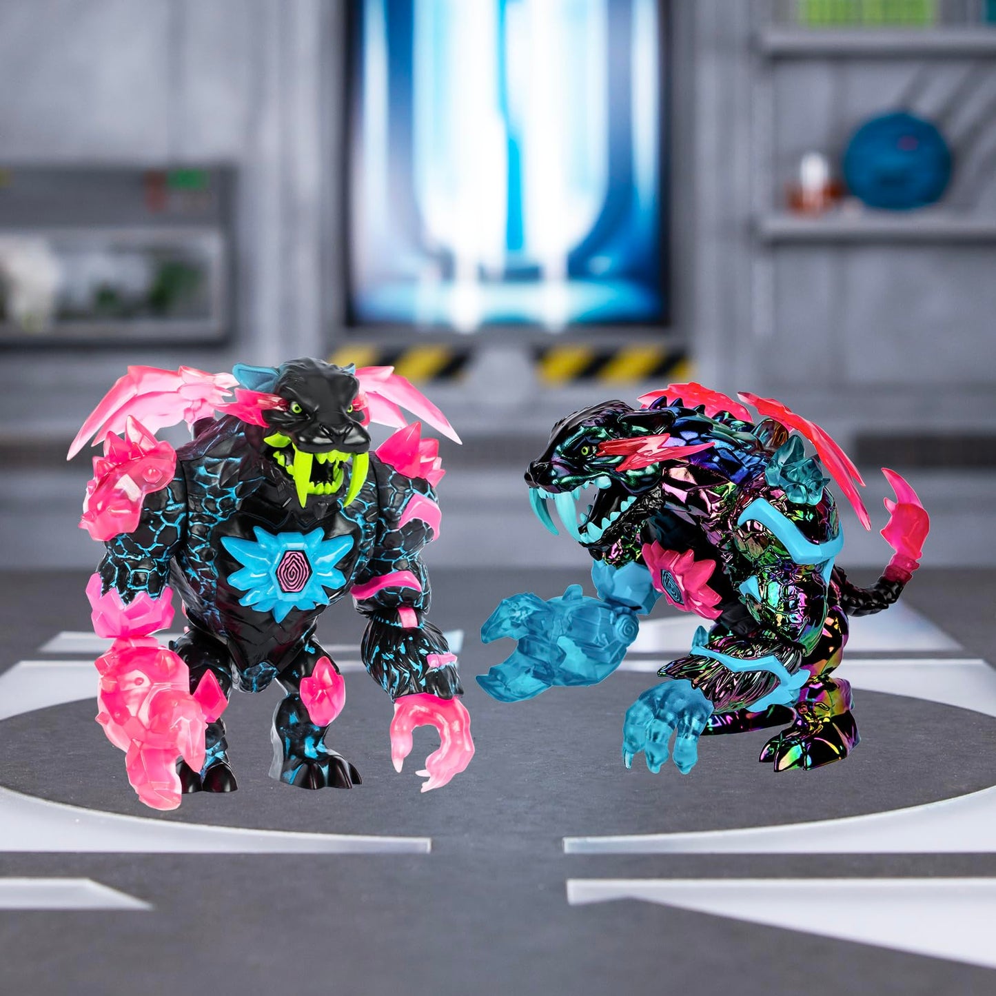 MRBEAST LAB Apex Beast Neon Panther Collector Figure – 6.5in Tall, 13 Points of Articulation, Chomping Jaw, Premium Packaging