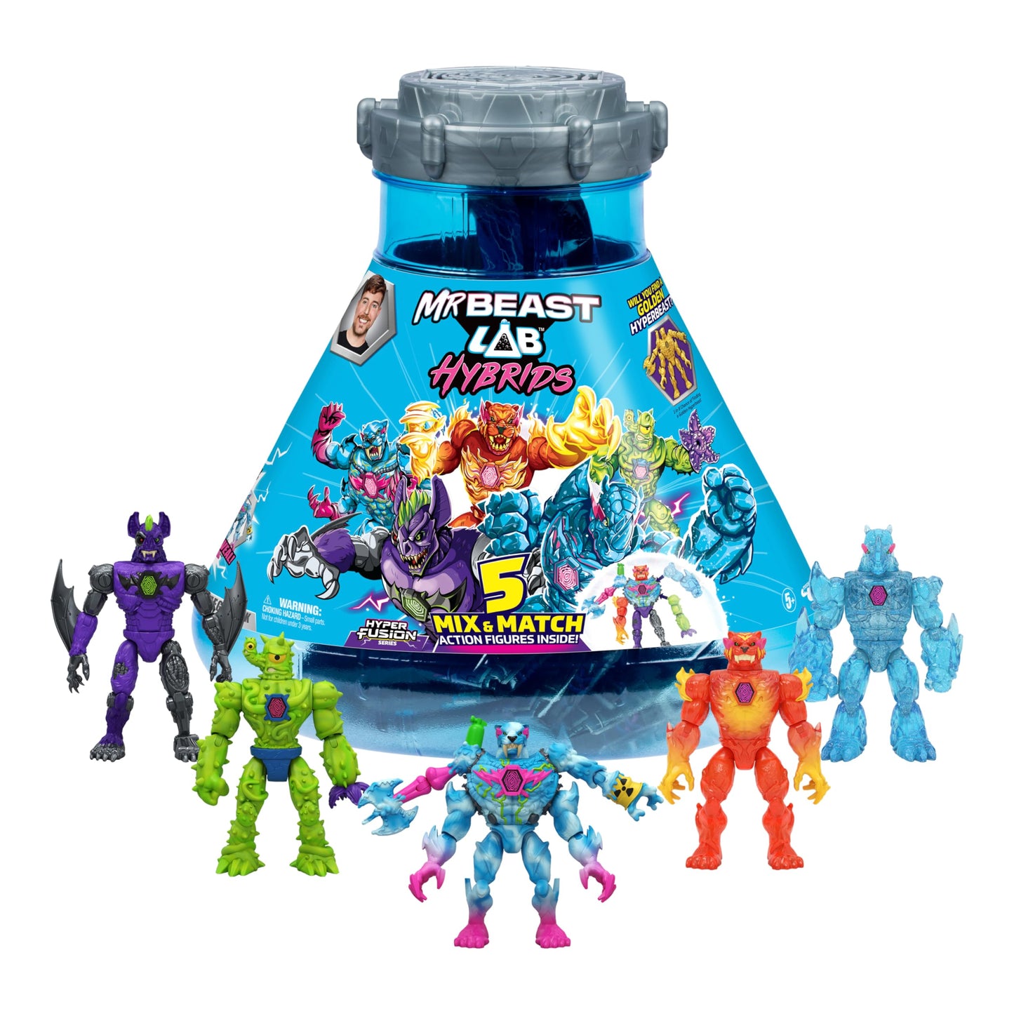 MRBEAST LAB Hybrids Mega Pack – Mix & Match 5 Beasts, Color Reveal, 30+ Collectibles
