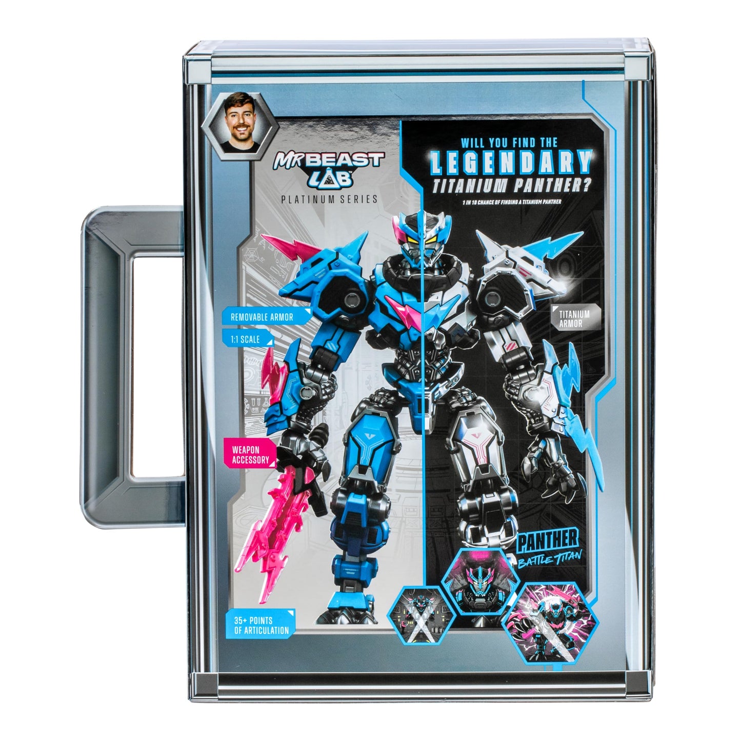 MRBEAST LAB Platinum Series Panther Battle Titan Collector Figure – 6.5", 35 Points of Articulation, Premium Packaging