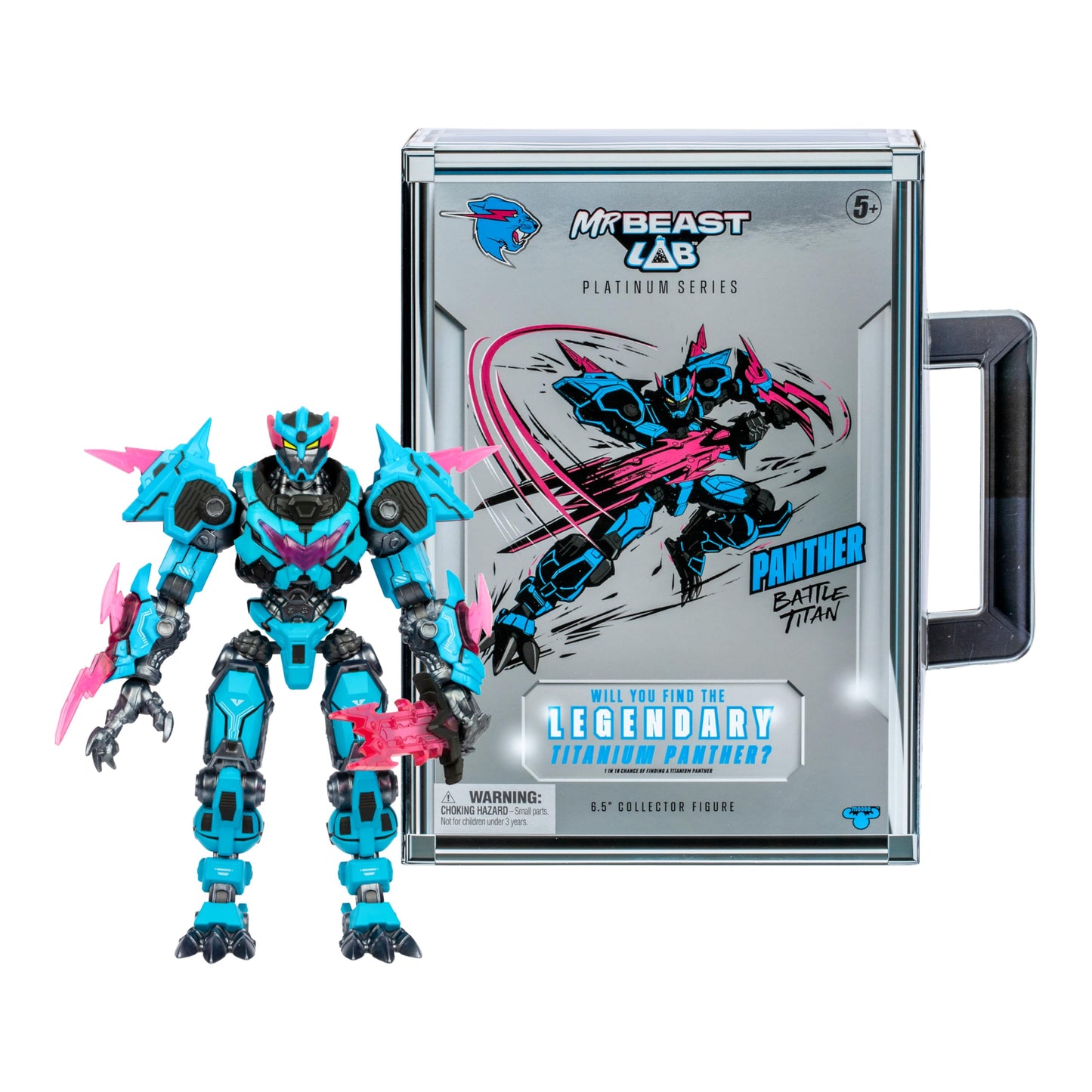 MRBEAST LAB Platinum Series Panther Battle Titan Collector Figure – 6.5", 35 Points of Articulation, Premium Packaging