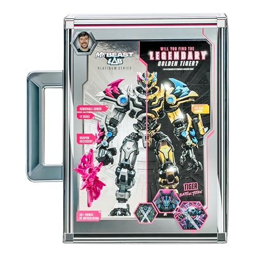 MrBeast Lab Platinum Series Tiger Battle Titan Figure – 6.5-inch, 35 Points Articulation, Premium Packaging (Styles May Vary)