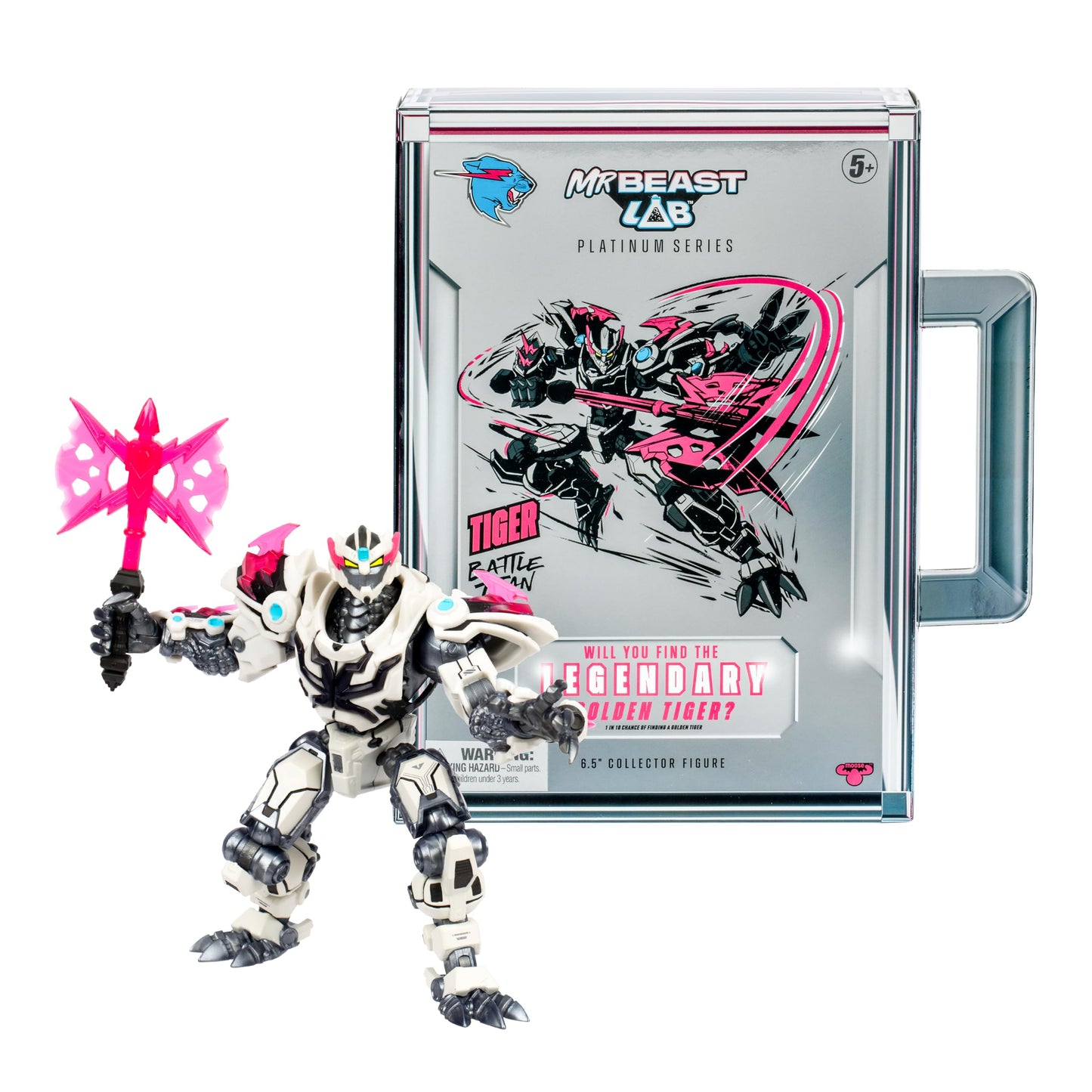 MrBeast Lab Platinum Series Tiger Battle Titan Figure – 6.5-inch, 35 Points Articulation, Premium Packaging (Styles May Vary)
