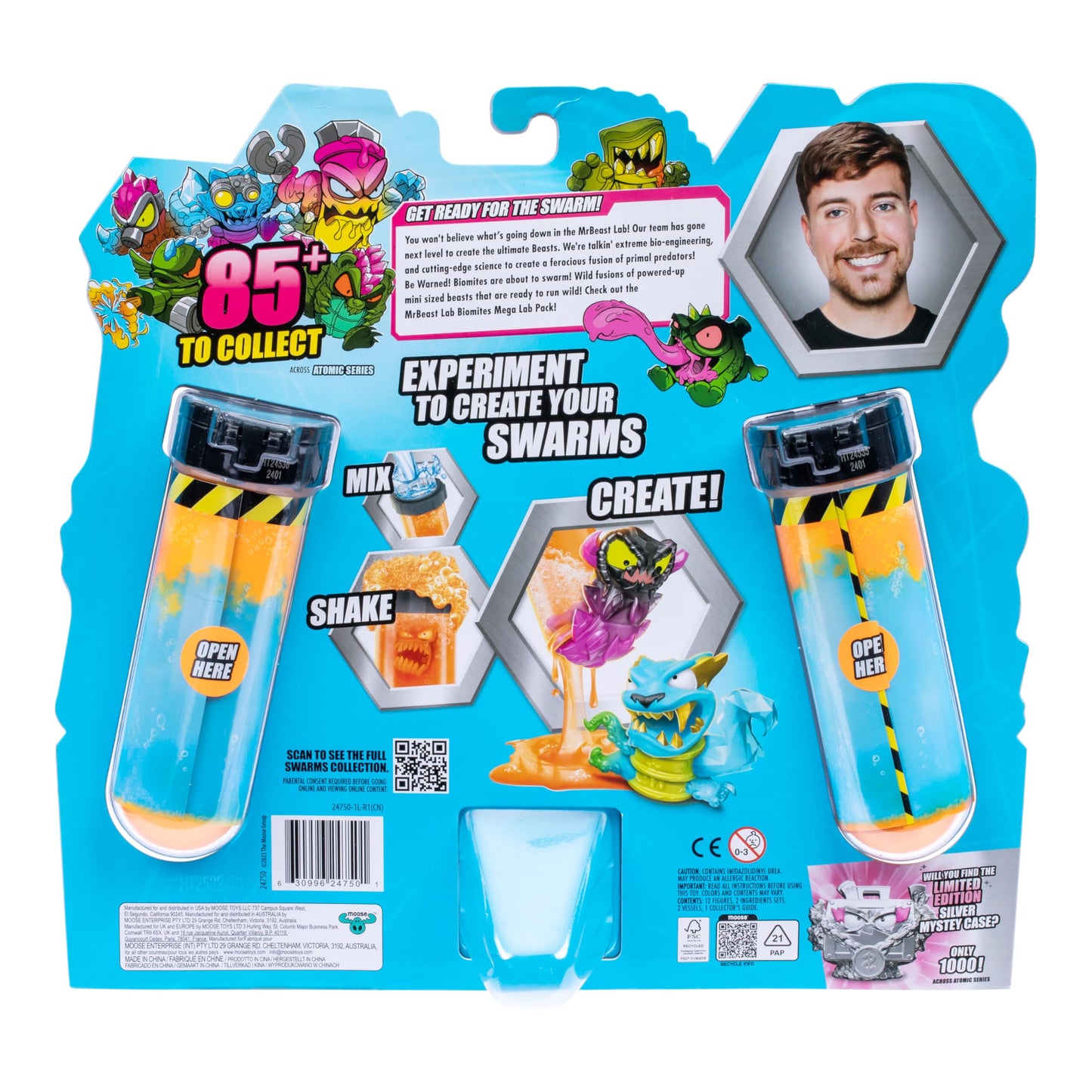MRBEAST LAB Swarms Atomic Series 12 Pack – Python Panther Micro Beasts (1-inch) | Add Water, Shake & Reveal 4 Beasts