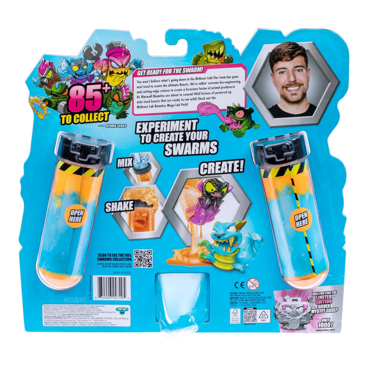 MrBeast Lab Swarms Atomic Series 12 Pack – Night Fright Panther | 1” Micro Beasts, 85+ to Collect