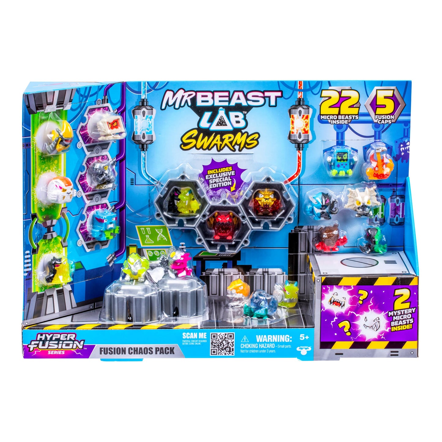MRBEAST LAB Swarms S3 Fusion Chaos Pack – 1 Collector Guide, 22 Figures, 5 Fusion Pods