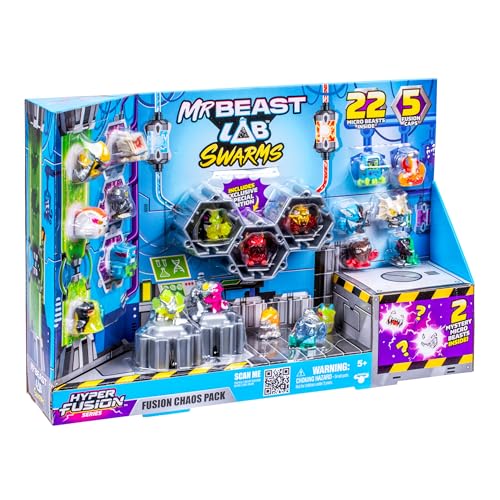 MRBEAST LAB Swarms S3 Fusion Chaos Pack – 1 Collector Guide, 22 Figures, 5 Fusion Pods