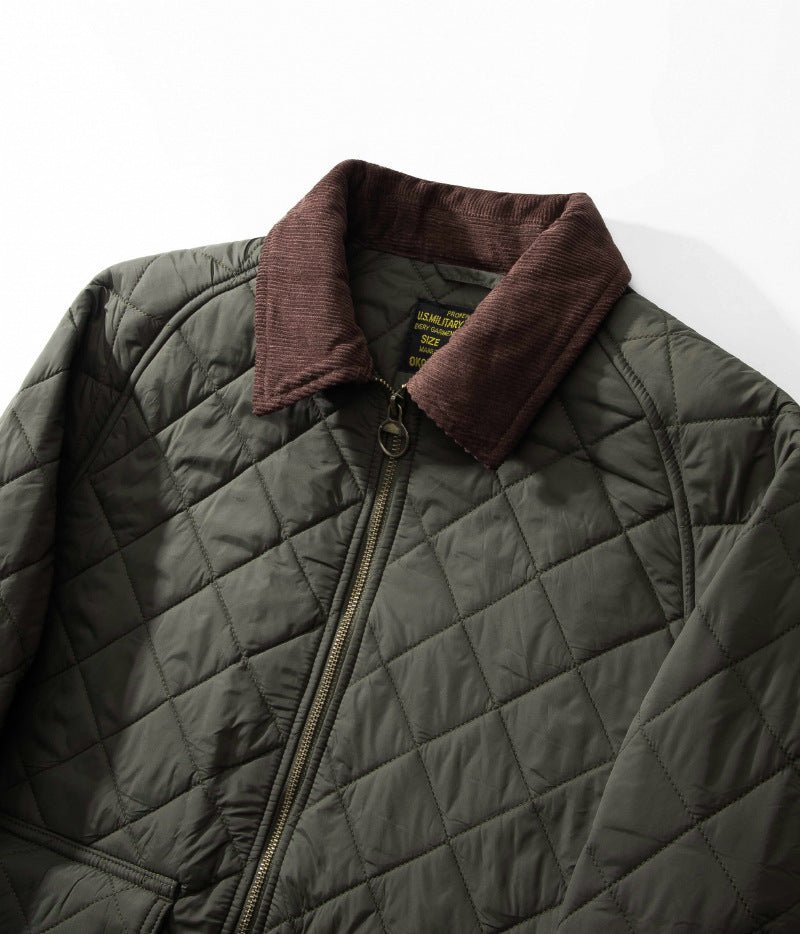 Men's Quilted Corduroy Plaid Jacket