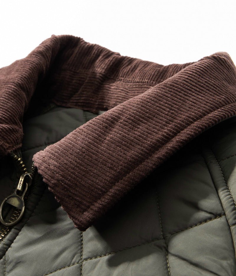 Men's Quilted Corduroy Plaid Jacket